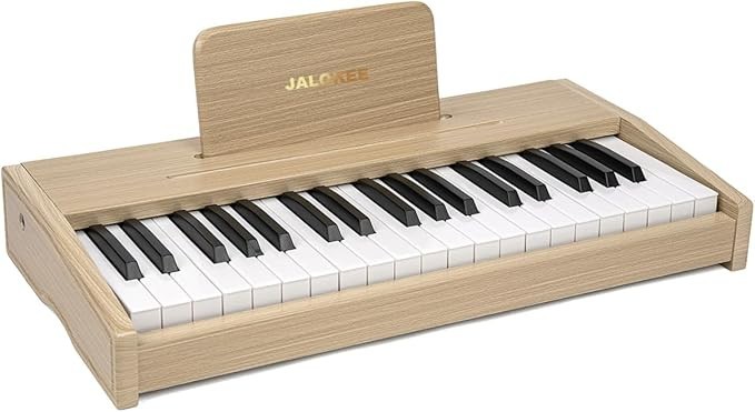 Jalokee 37 Keys Wooden Oak Digital Keyboard Piano For Kids Realistic Sound