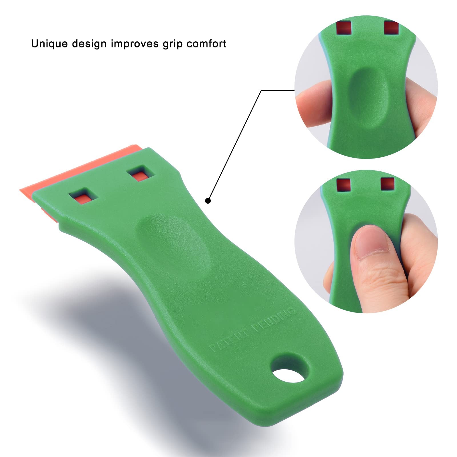 FOSHIO 2PCS Plastic Razor Scrapers 100 PCS Double Edge Blades Cleaning
