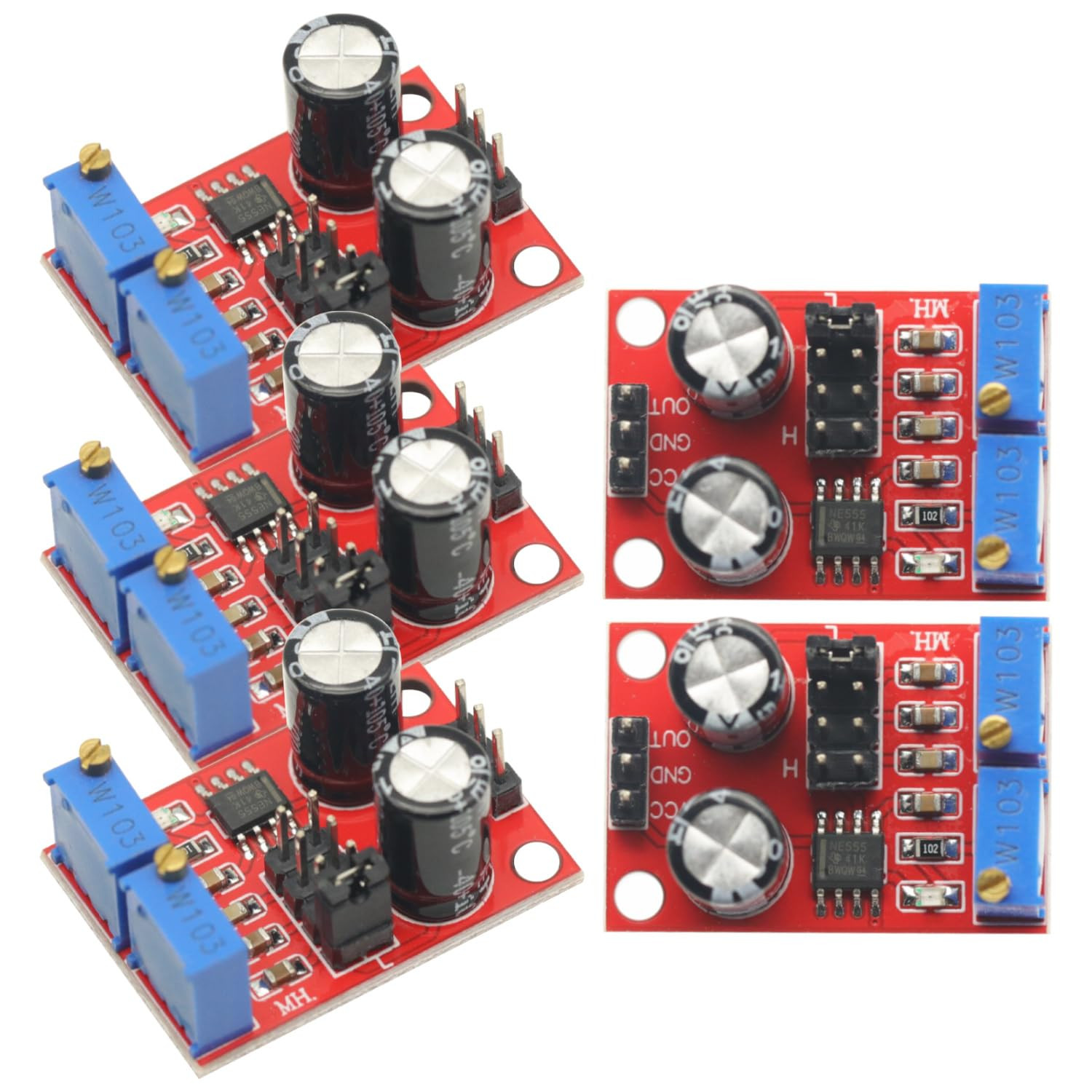 5Pcs NE555 Pulse Frequency,Pulse Generator, Duty Cycle Adjustable Module,Square/