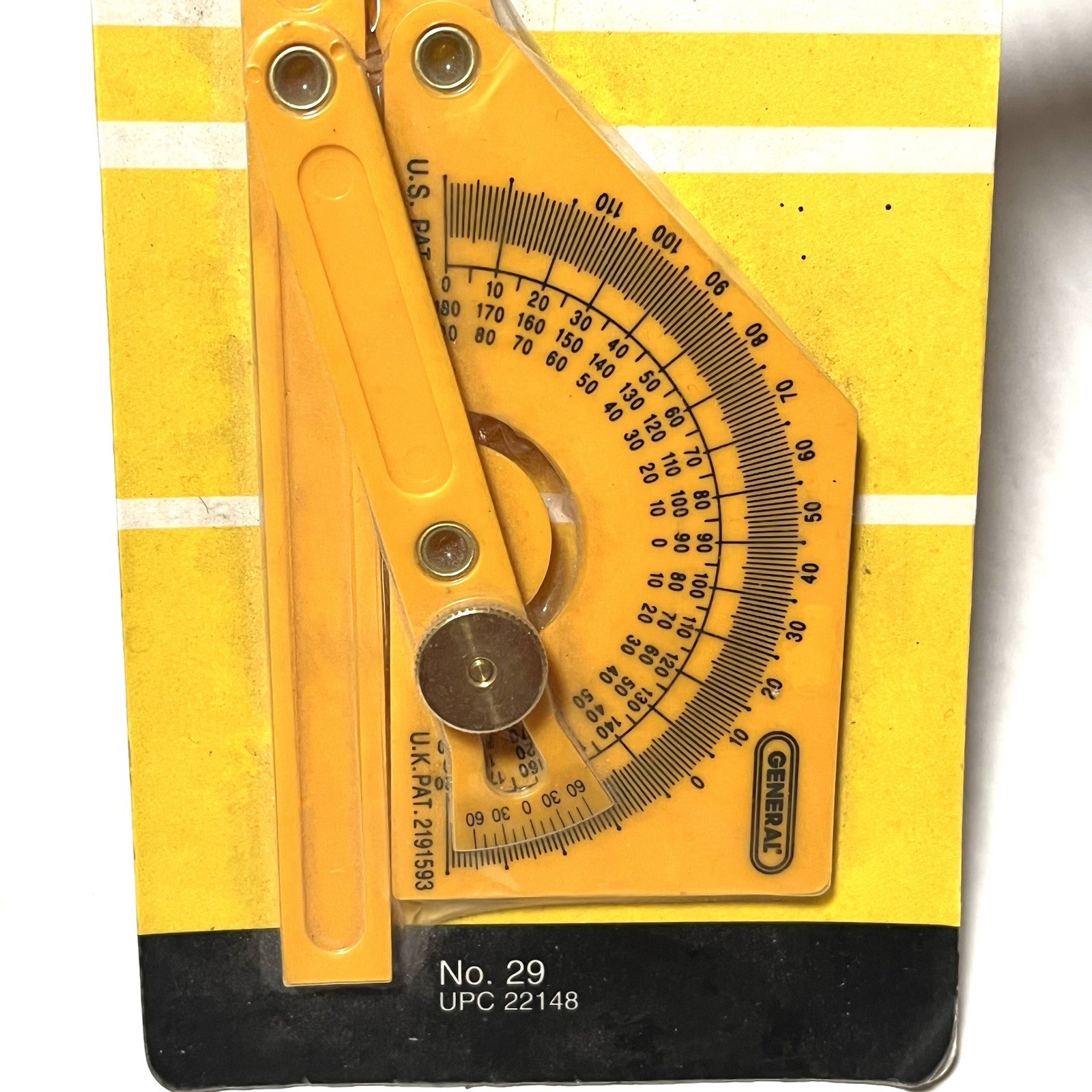New Old Stock GENERAL TOOLS No.29 Plastic General Purpose Protractor – USA Made.