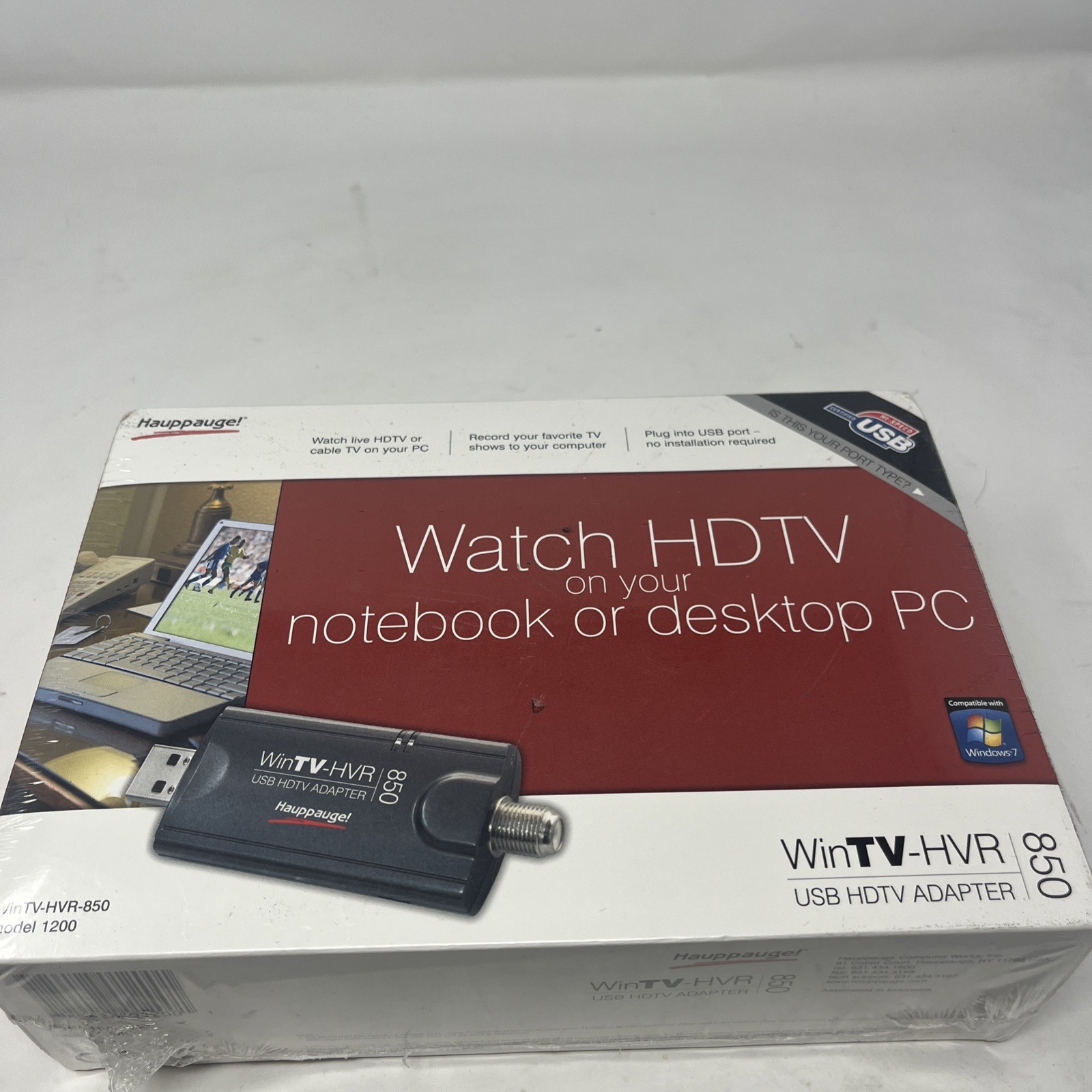 Hauppauge WinTV-HVR-850 Model 1200 USB HDTV Adapter TV Tuner NEW SEALED BOX