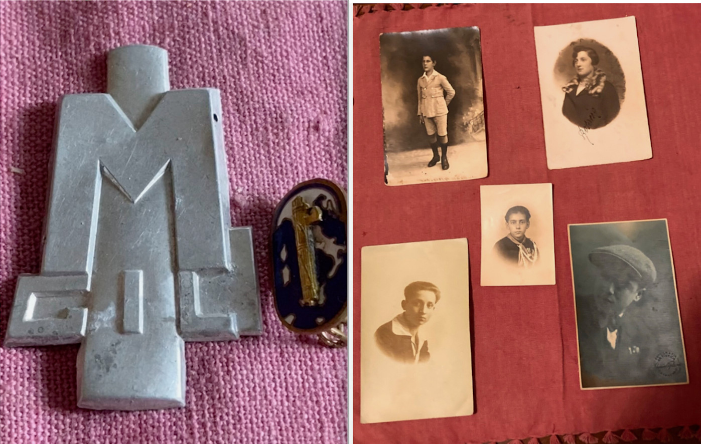 RARE LOT  "fascist era"  : Stunning fez emblem for Balilla & Fascist badge pin !