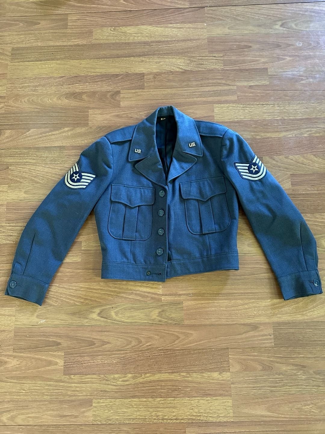 USA AIR FORCE IKE BOMBER JACKET WINTER BLUE SHADE 84 MODEL SIZE SMALL