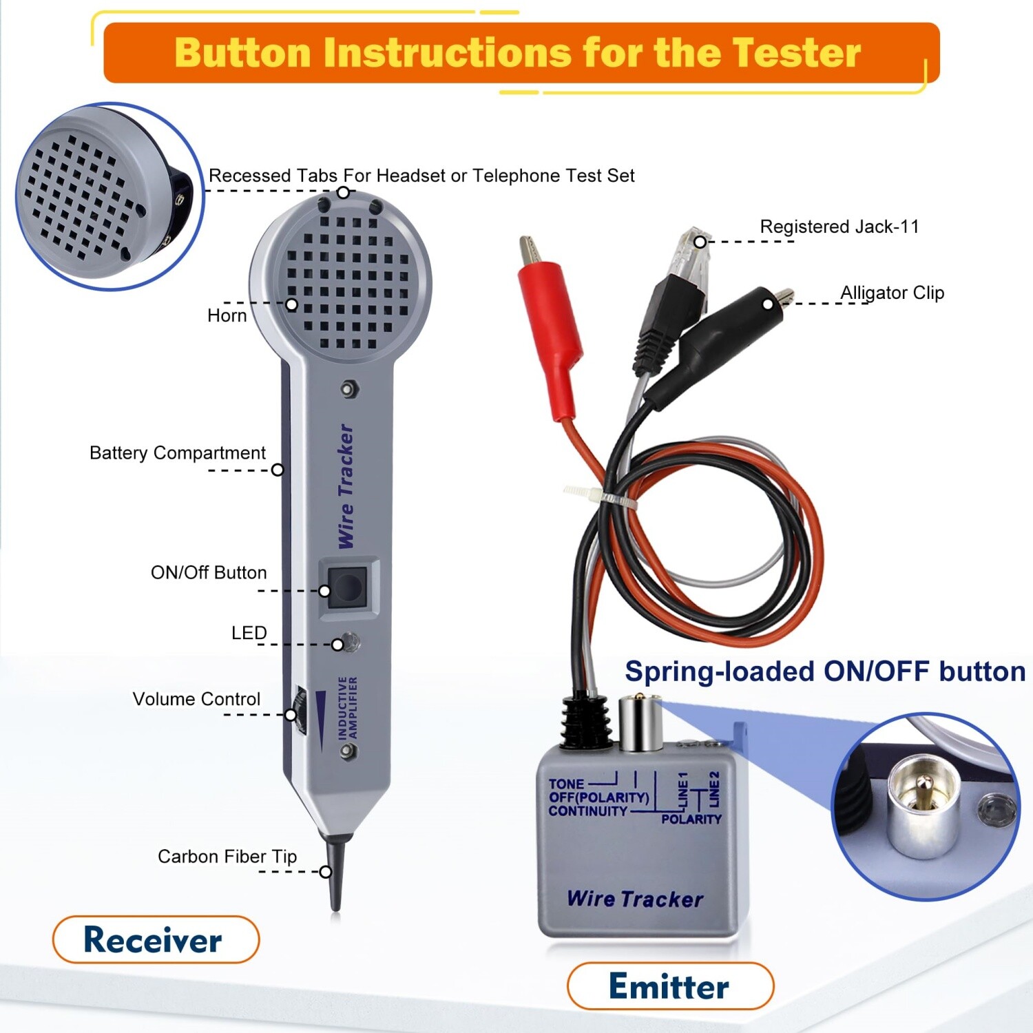 200EP Tone Generator Kit, High Accuracy Wire Tester Kit for Network Cables HOT