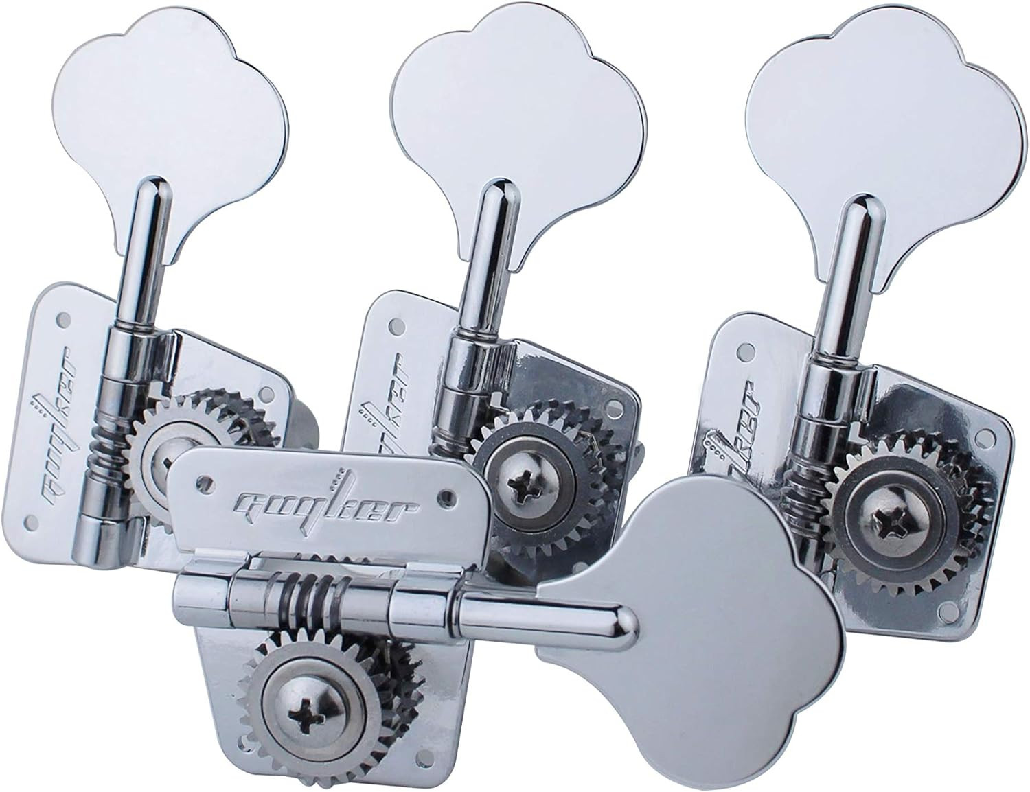 Bass Tuners (4 for Right) - 1:20 Ratio Open Gear Tuning Key Pegs Machine Head Re