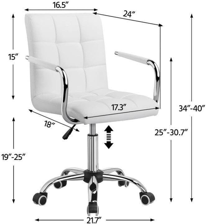 Midback Executive Computer Desk Chairs w/Wheels/Armrests PU Leather Office Chair