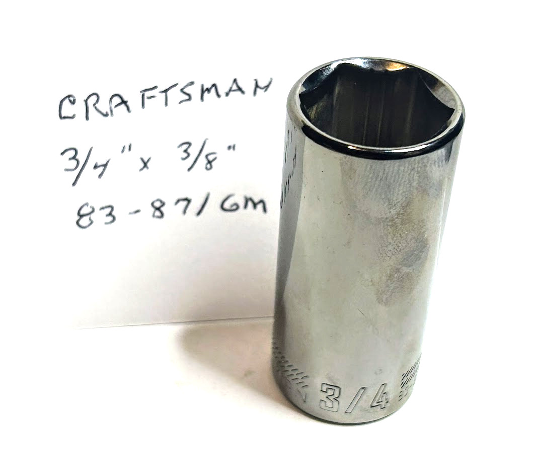 Craftsman  3/4" x 3/8" Dr  Deep Socket 83-871GM Gunmetal Chrome 6Pt Free Ship