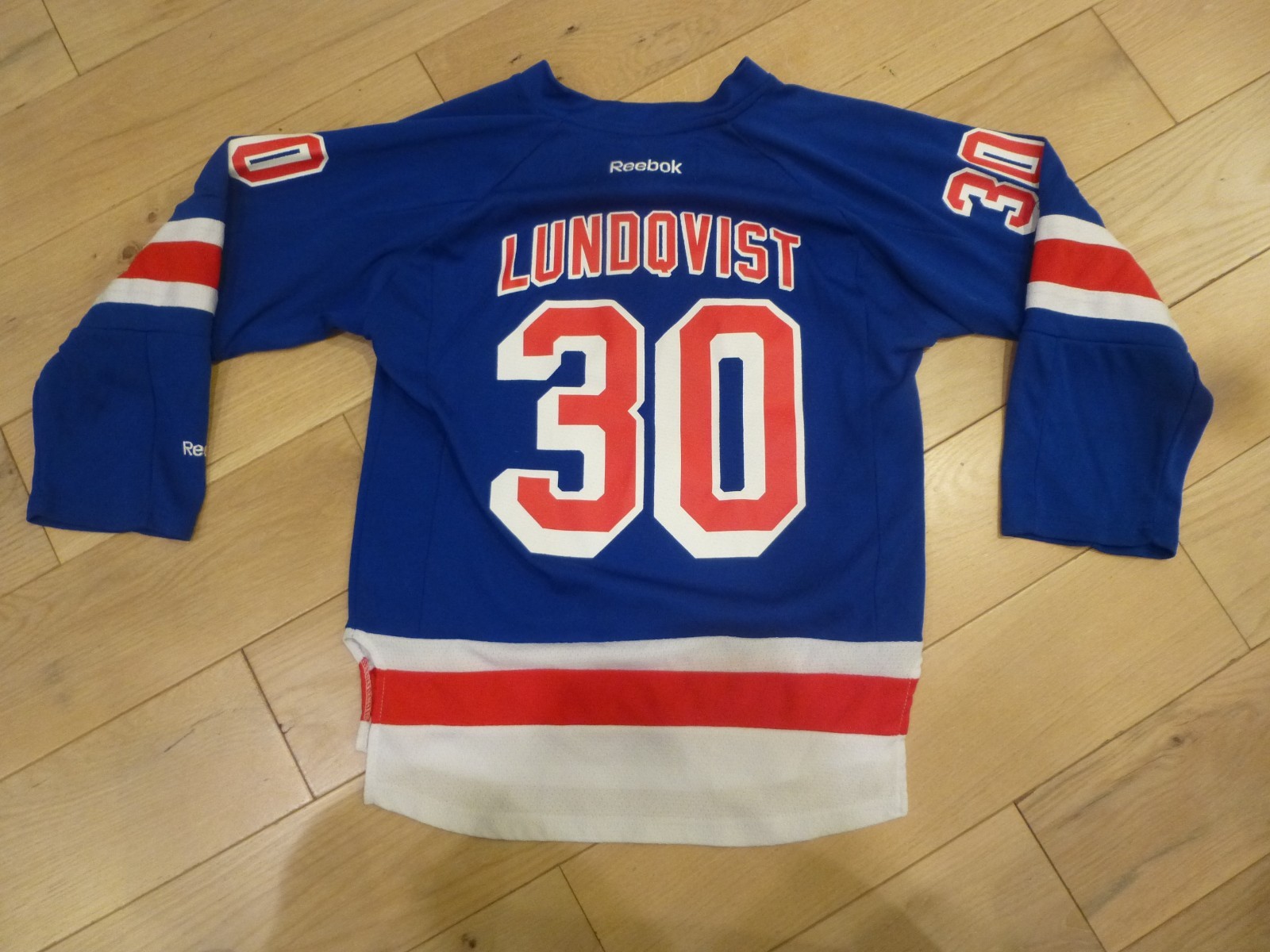 Reebok New York Rangers #30 Henrik Lundqvist Blue Replica Jersey (Youth S/M)