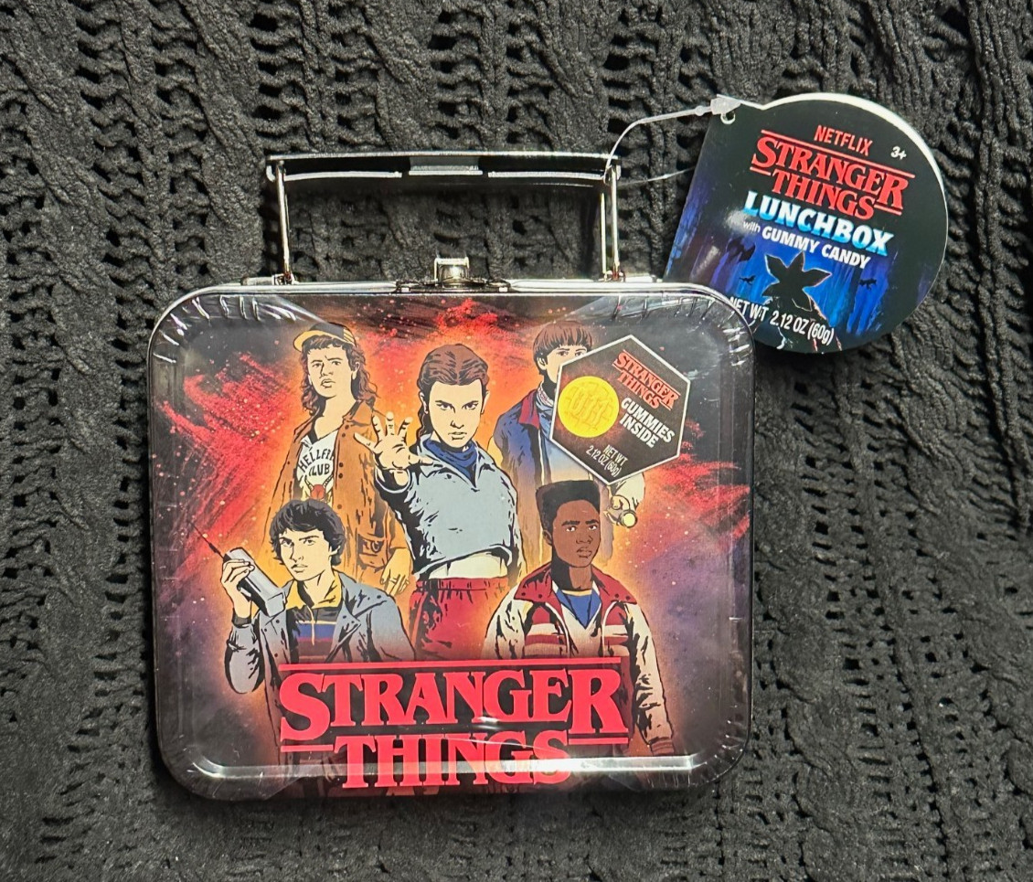 BRAND NEW - Stranger Things Mini 5" Tin Lunchbox w/ Gummy Candies FACTORY SEALED