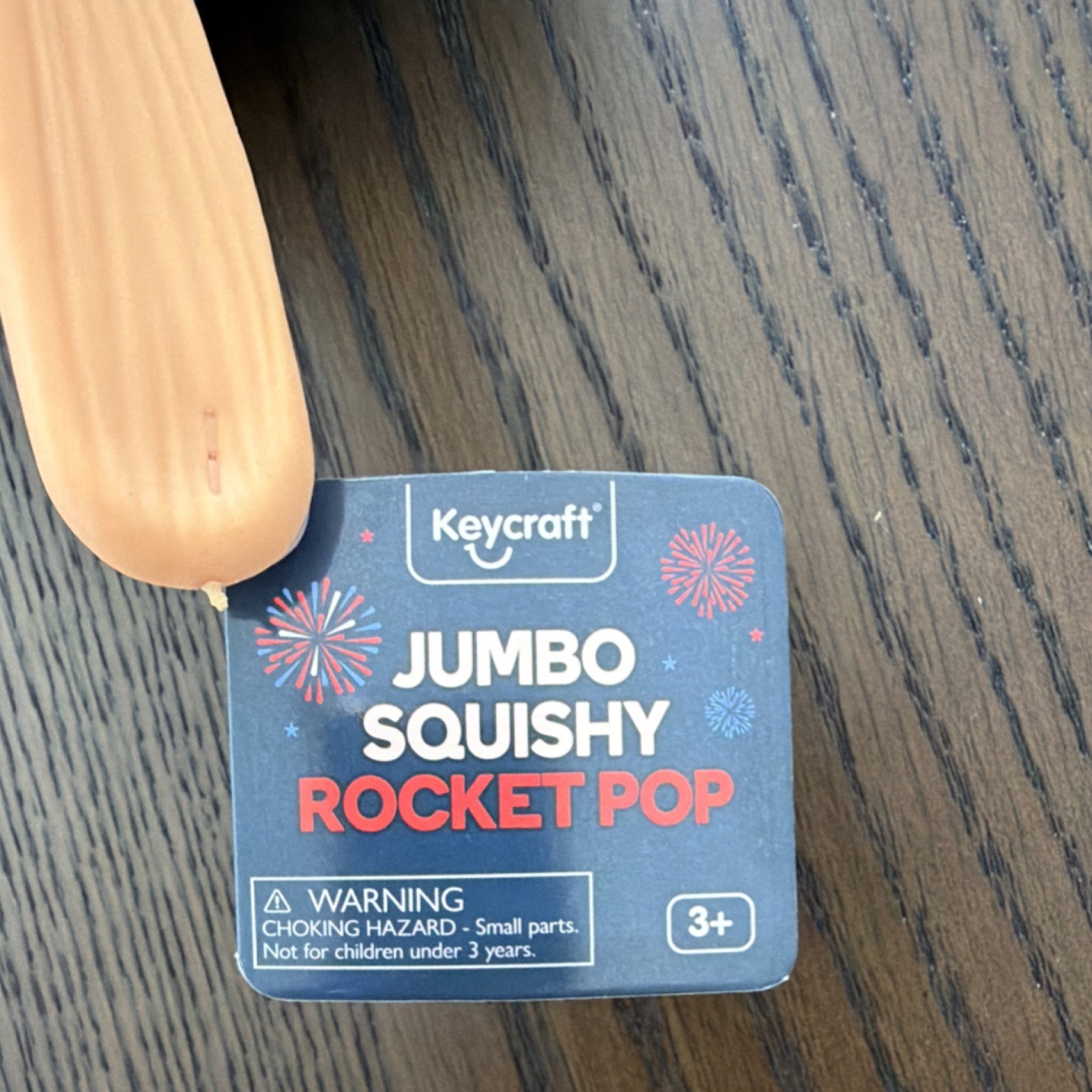 Keycraft Jumbo Squeeze Rocket Pop Squishy Tear-Resistant Red White Blue Beige
