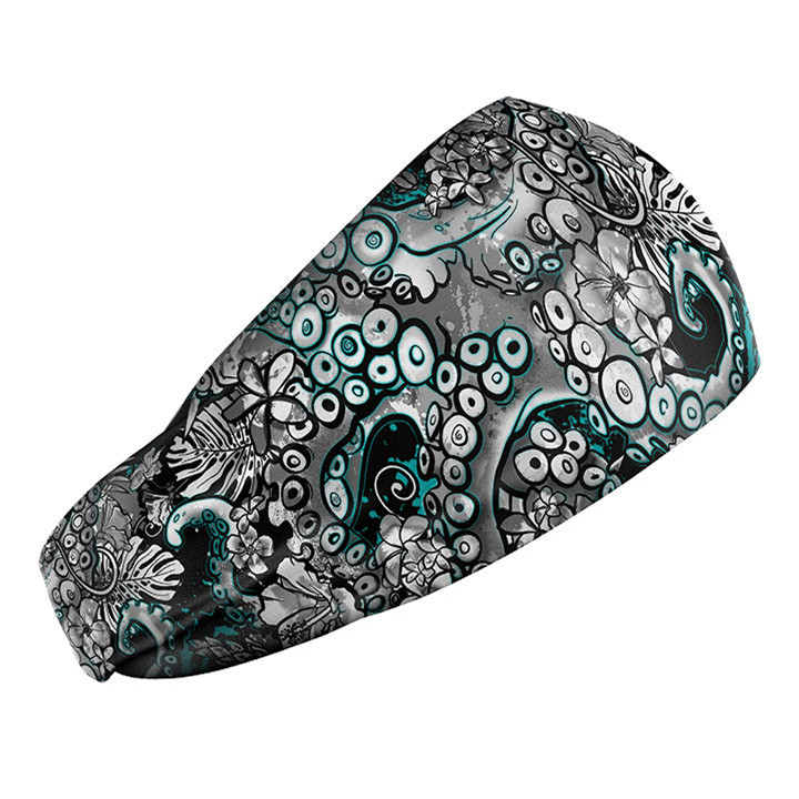 Spacefish Army Scuba Headband - Electric Blue Octofloral
