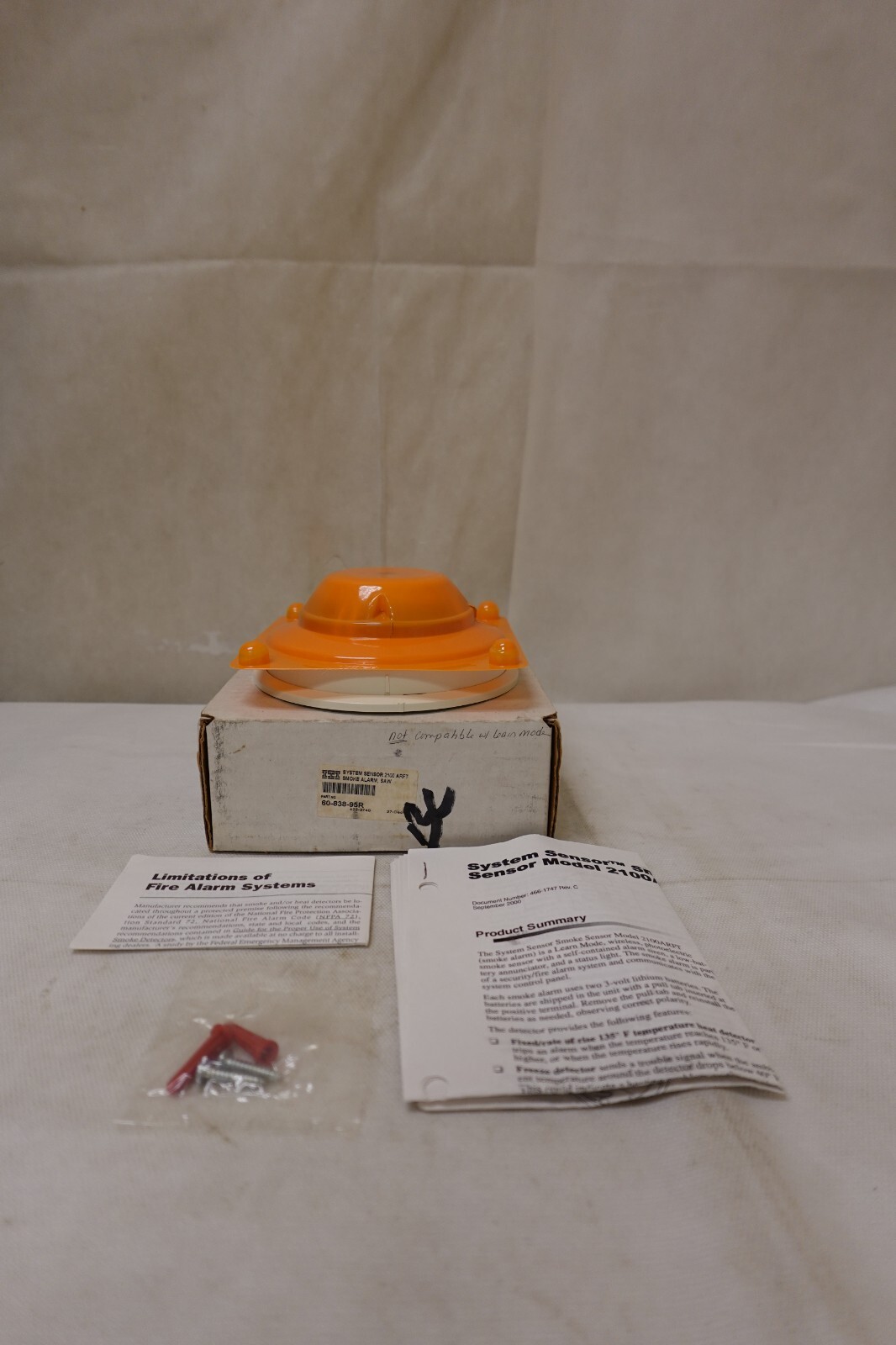 ITI System Sensor - Single Station Smoke Alarm 60-838-95R / 2100ARFT - NOS