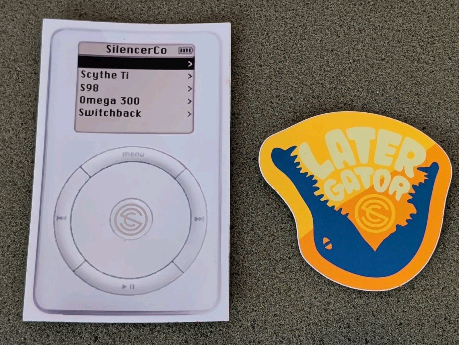 SilencerCo Sticker Later Gator IPod Suppressor (Lot of 2) SHOT SHOW 2026