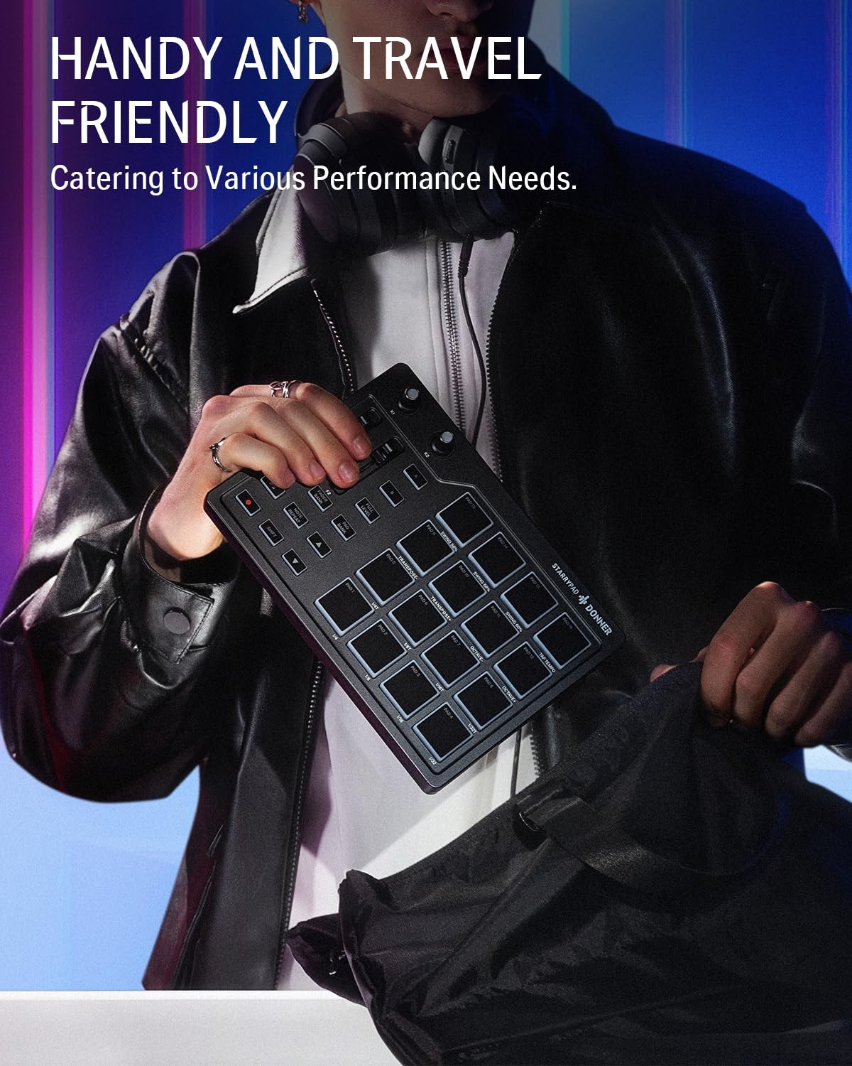 Donner MIDI Pad Beat Maker Machine Professional, Drum with 16 Black