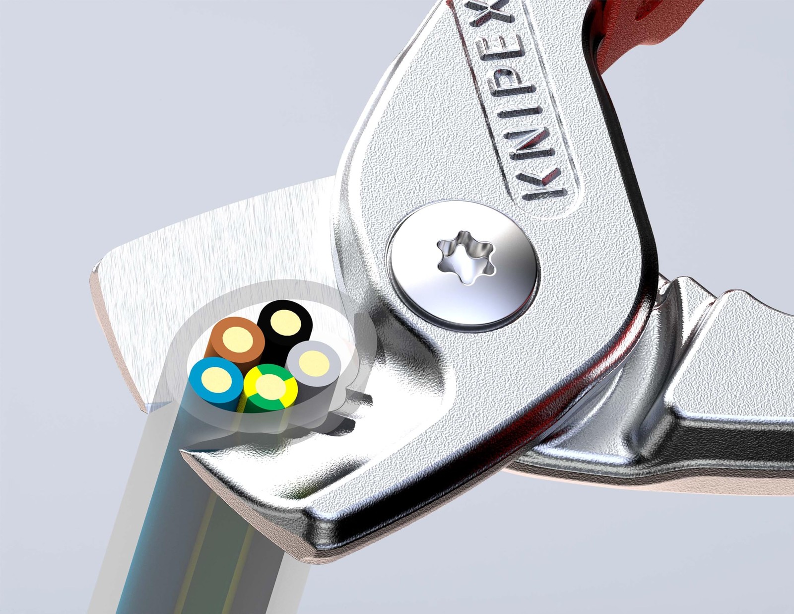 StepCut Cable Shears chrome-plated, insulated with multi-component grips, VDE-te
