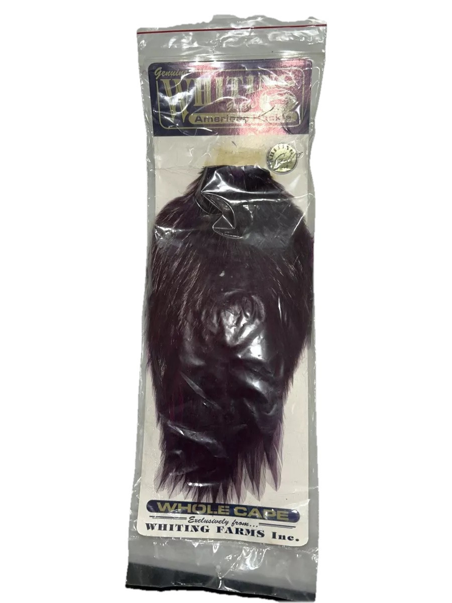 whiting american hackle Whole Cape Gold Purple Rooster Cape Fly Tying Fishing