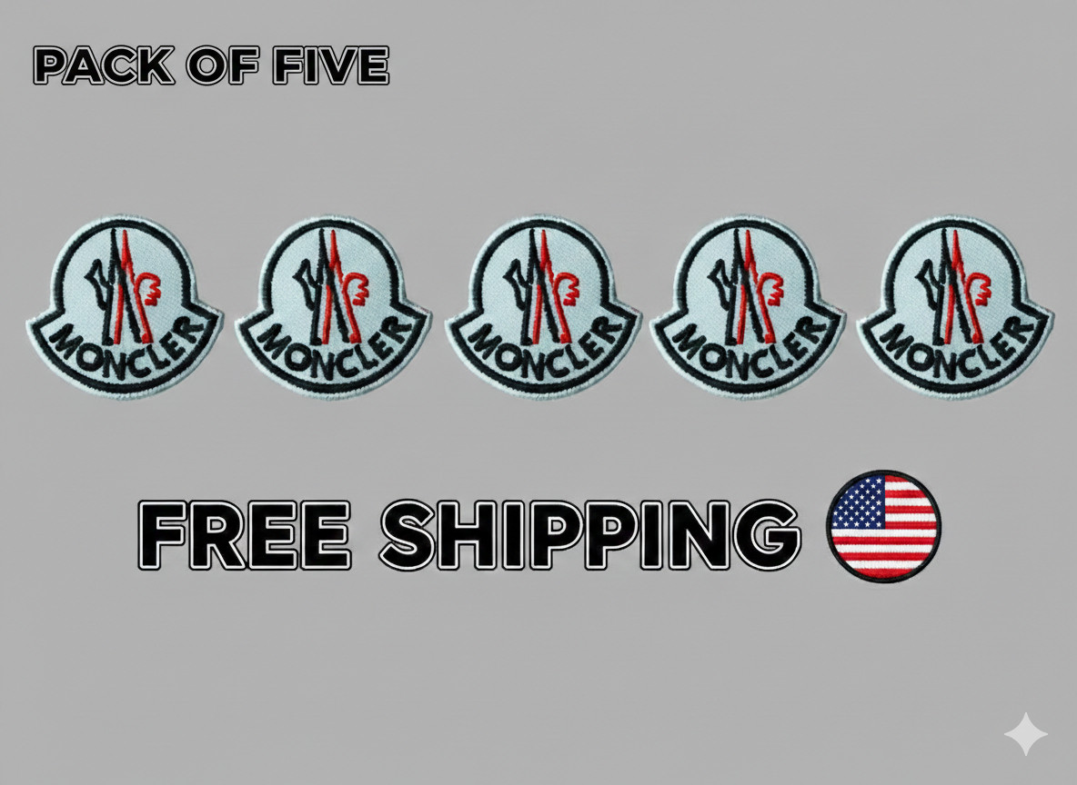 Moncler Replacement Sports Embroidered| Iron on sew on patch badge pack of five.
