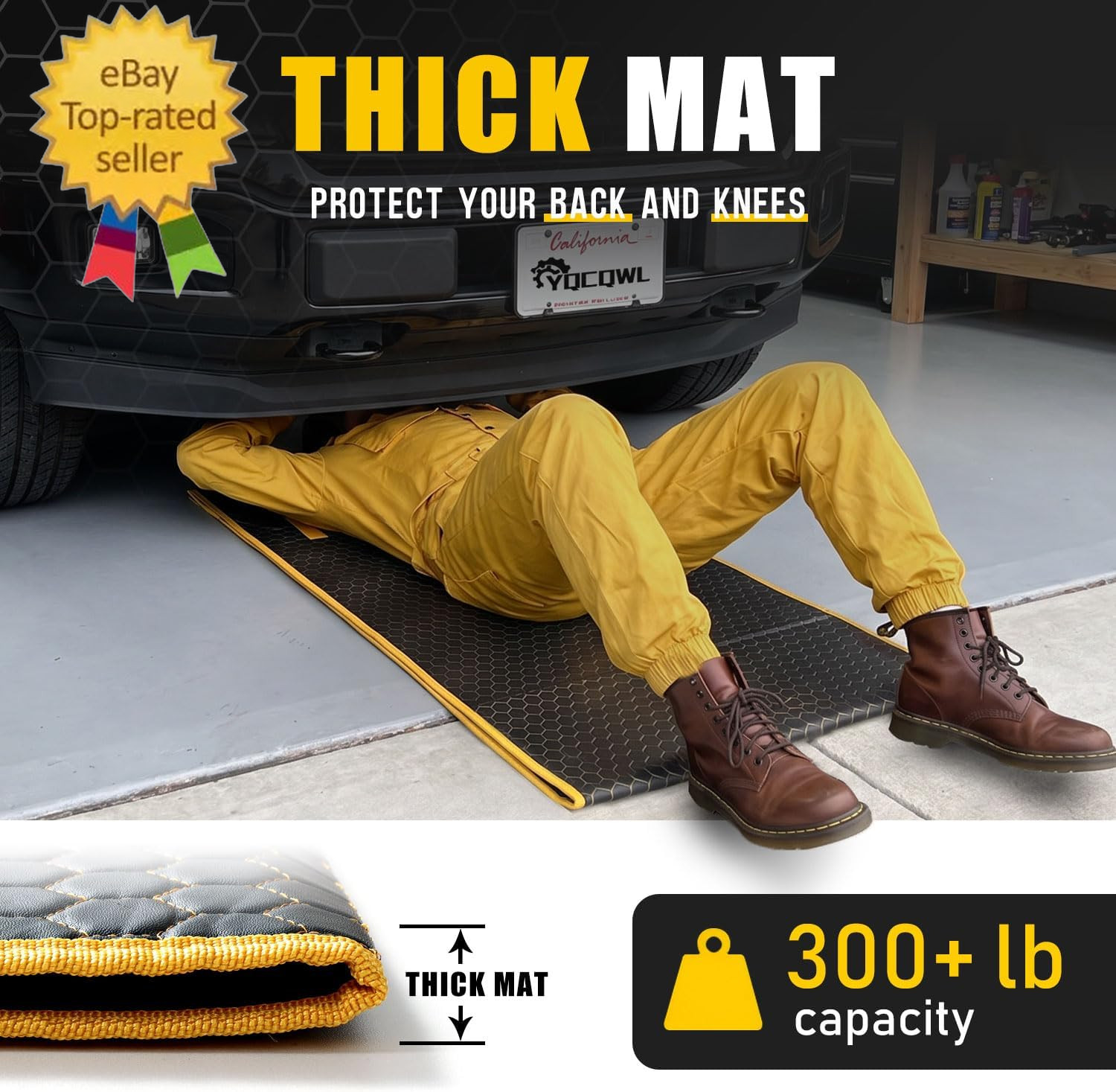 Magic Rolling Creeper Mat Portable Mechanics Mat | Low Clearance, Foldable Garag