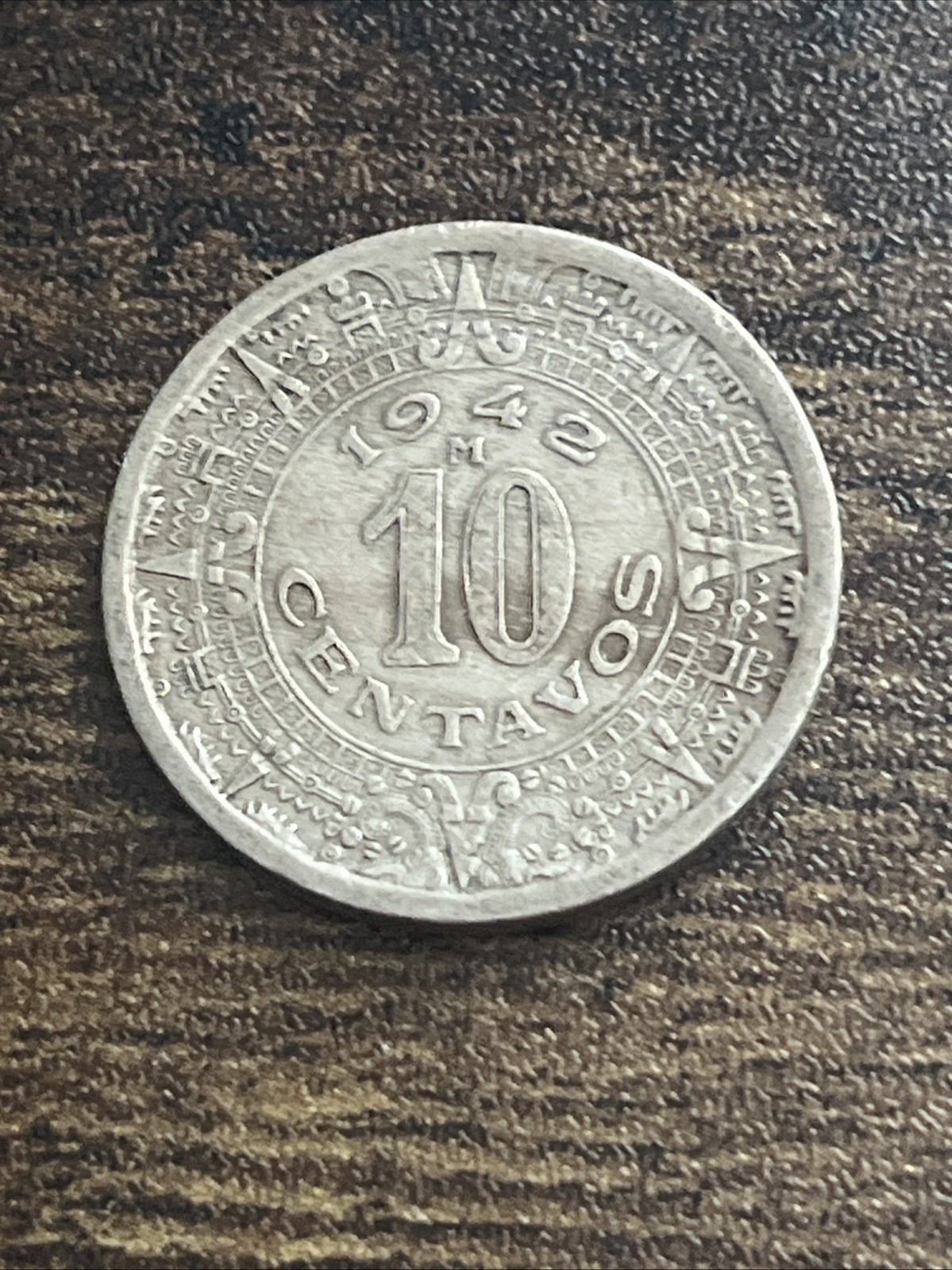 1942 Mexico Mexican 10 Ten Centavos Eagle Snake Actual Coin TB9367*