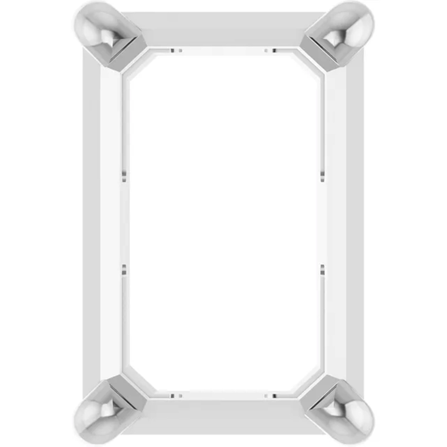 14K White Gold Pendant Mounting Emerald Cut Slide Basket Design Setting USA