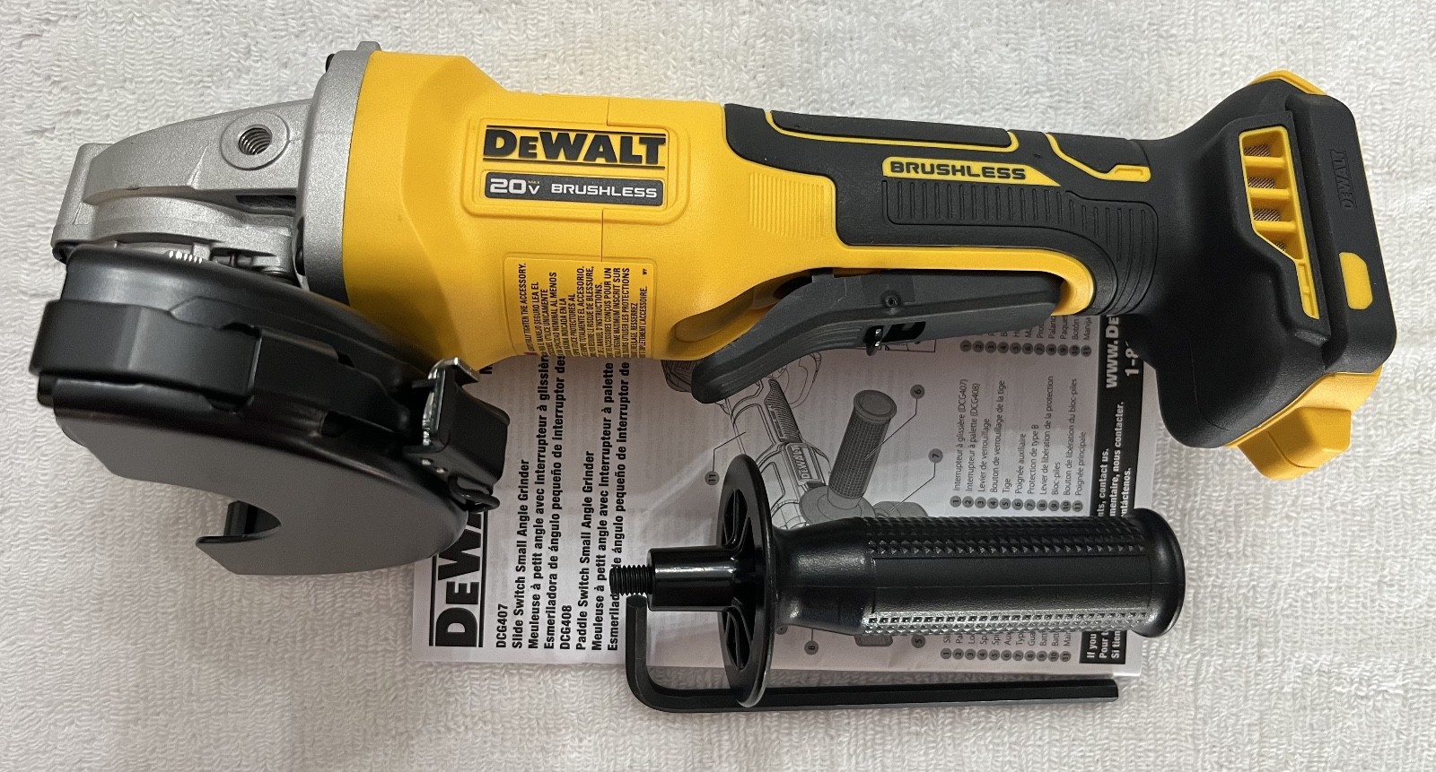 New Dewalt DCG408B 20V Max 4-1/2” Brushless Paddle Switch Angle Grinder
