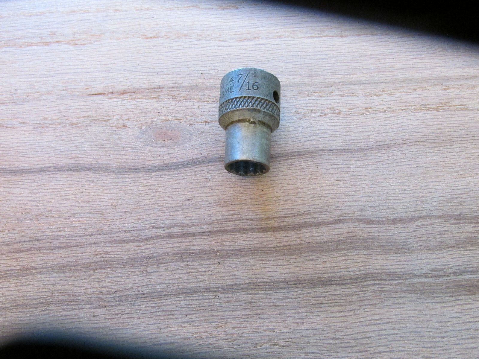 Nice Vintage Herbrand S-114 7/16" Knurled Socket, 1/2" Drive, 12 Point, USA