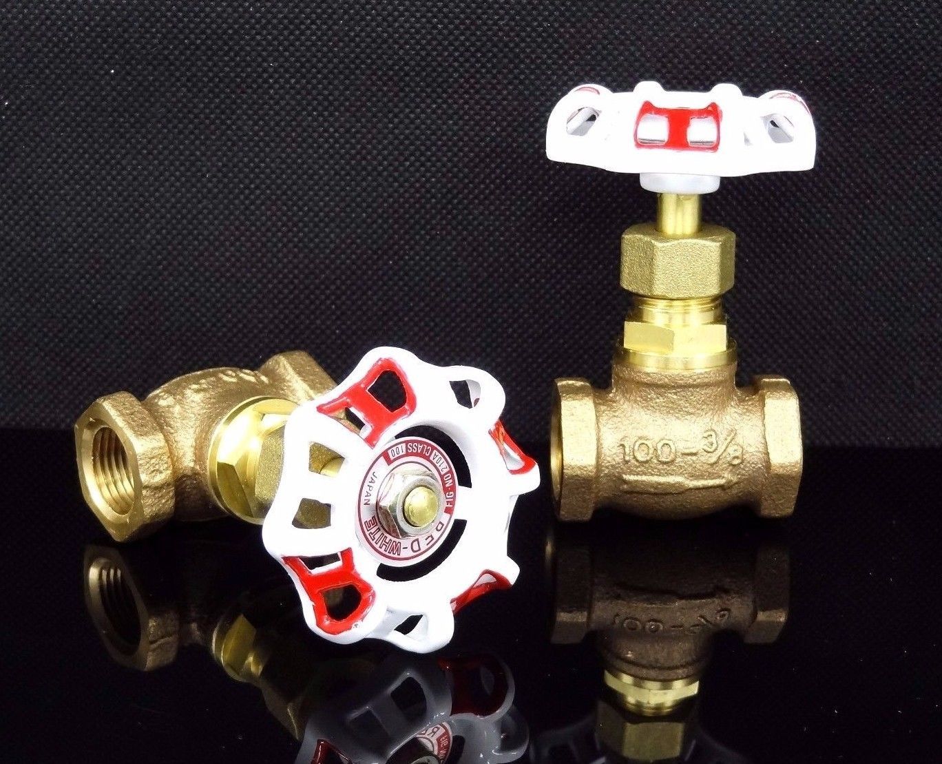 1 ~ 2 or 5 ea ~ Red White 100 Pound 3/8 IPS Bronze Globe Valves Fig 210A ~ Japan
