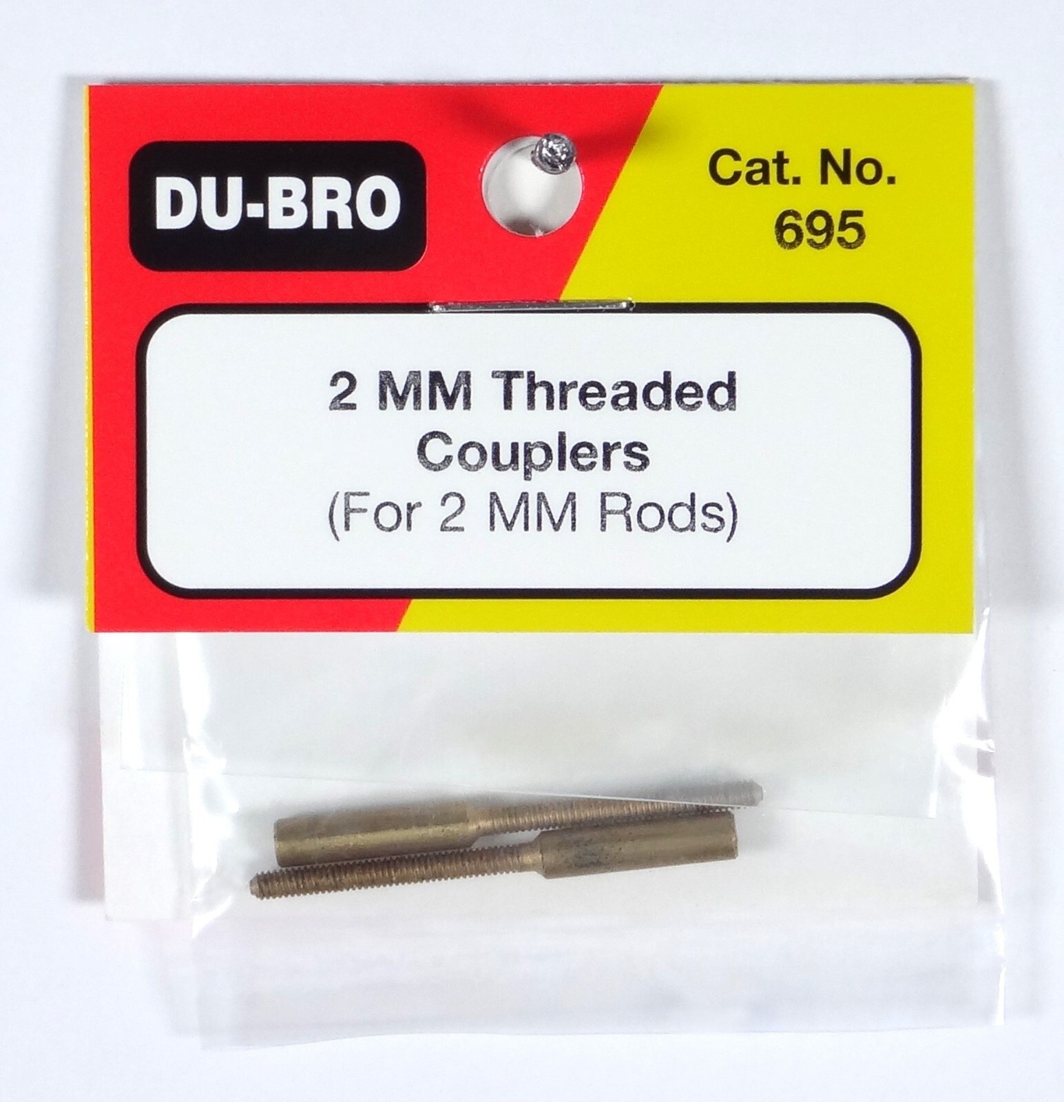 DU-BRO 2MM THREADED COUPLERS ( PACKAGE OF 2 )( CAT. # 695 )