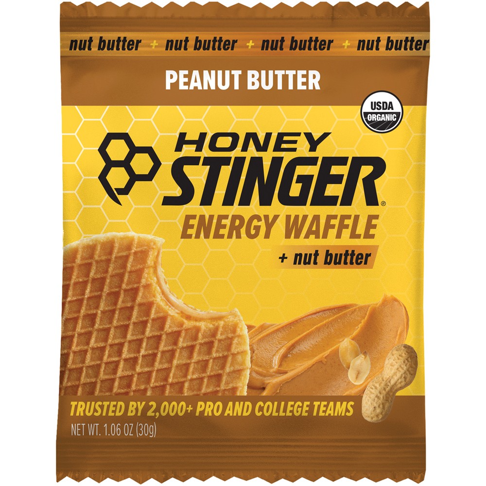 Honey Stinger Organic Waffle PB Pack of 12 | Natural Energy Snack for Athletes