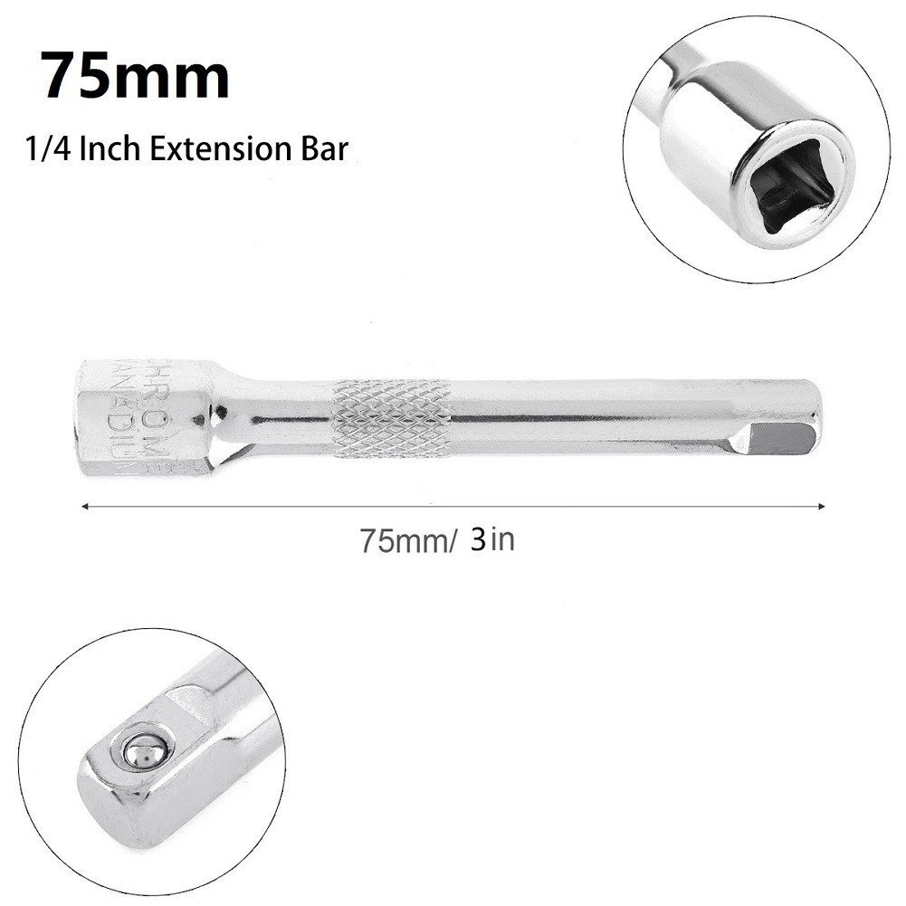 Extender Bar Connecting Rod Chrome Vanadium Steel Rustproof Silver Wobble
