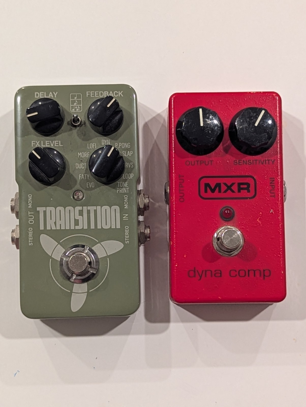 TC Electronic Transition Delay & MXR Dyna Comp Compressor Guitar Effect Pedals