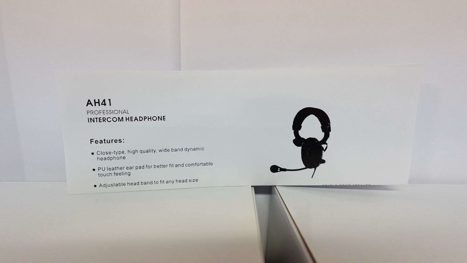 Clearcom Tom Com Intercom Single Muff Headset AH-41 w/4pin XLRF connector