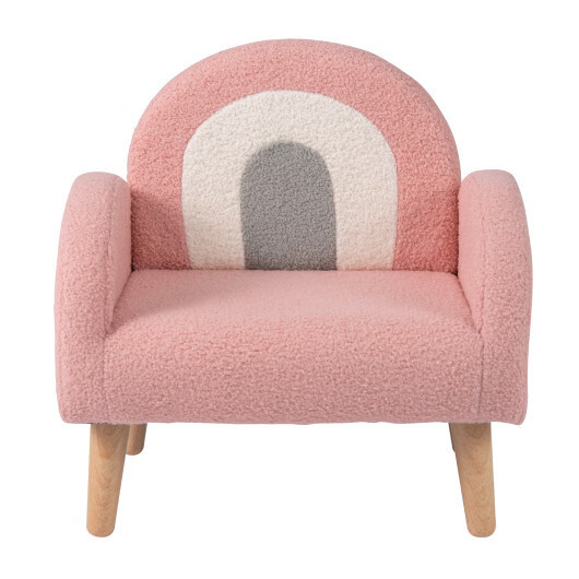 Kids Armchair with Comfy Backrest and Armrests-Pink - Color: Pink