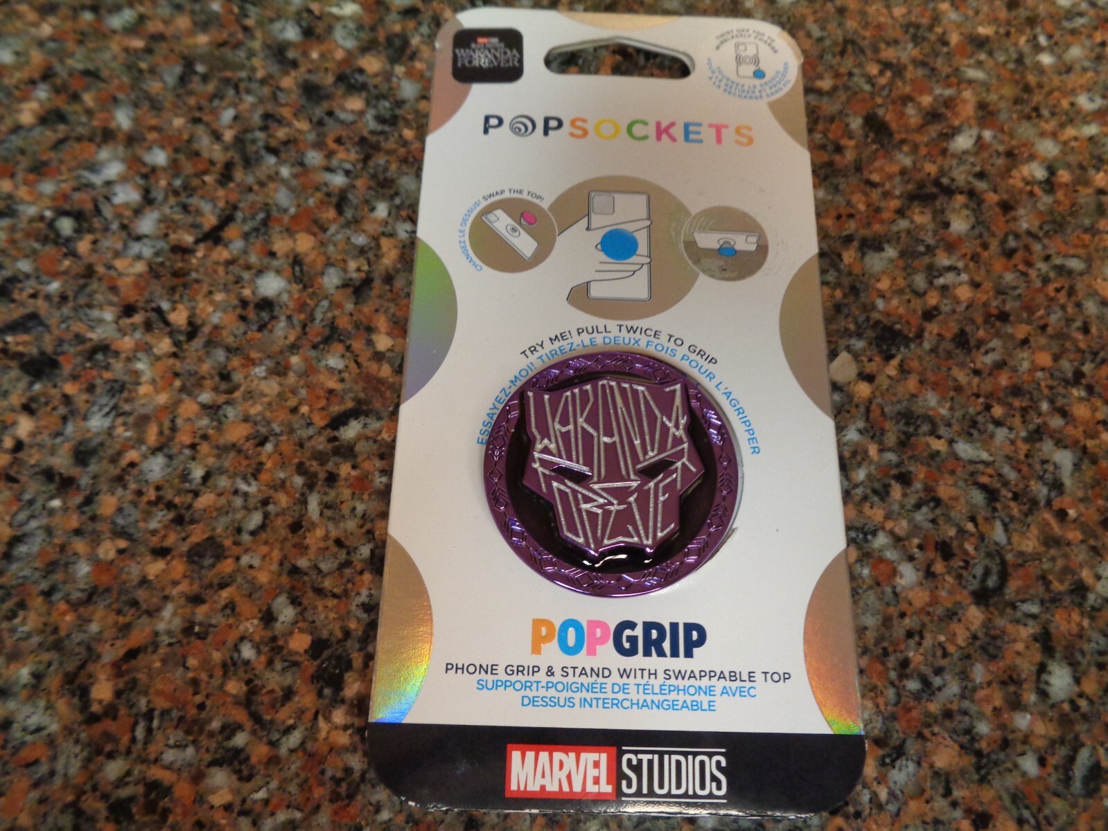 Popsockets Popgrip Black Panther Wakanda Forever Cell Phone Stand Grip Holder