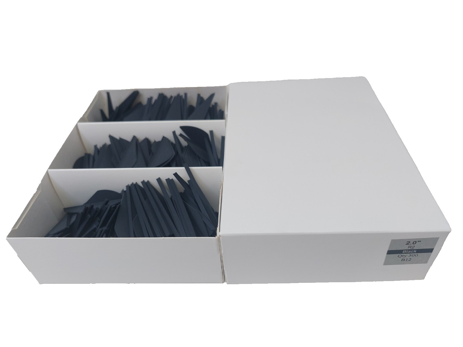 2.0" Black Raptor II R2 Vanes: Q2i Norway Industries: Bulk Pack Of 500 Count