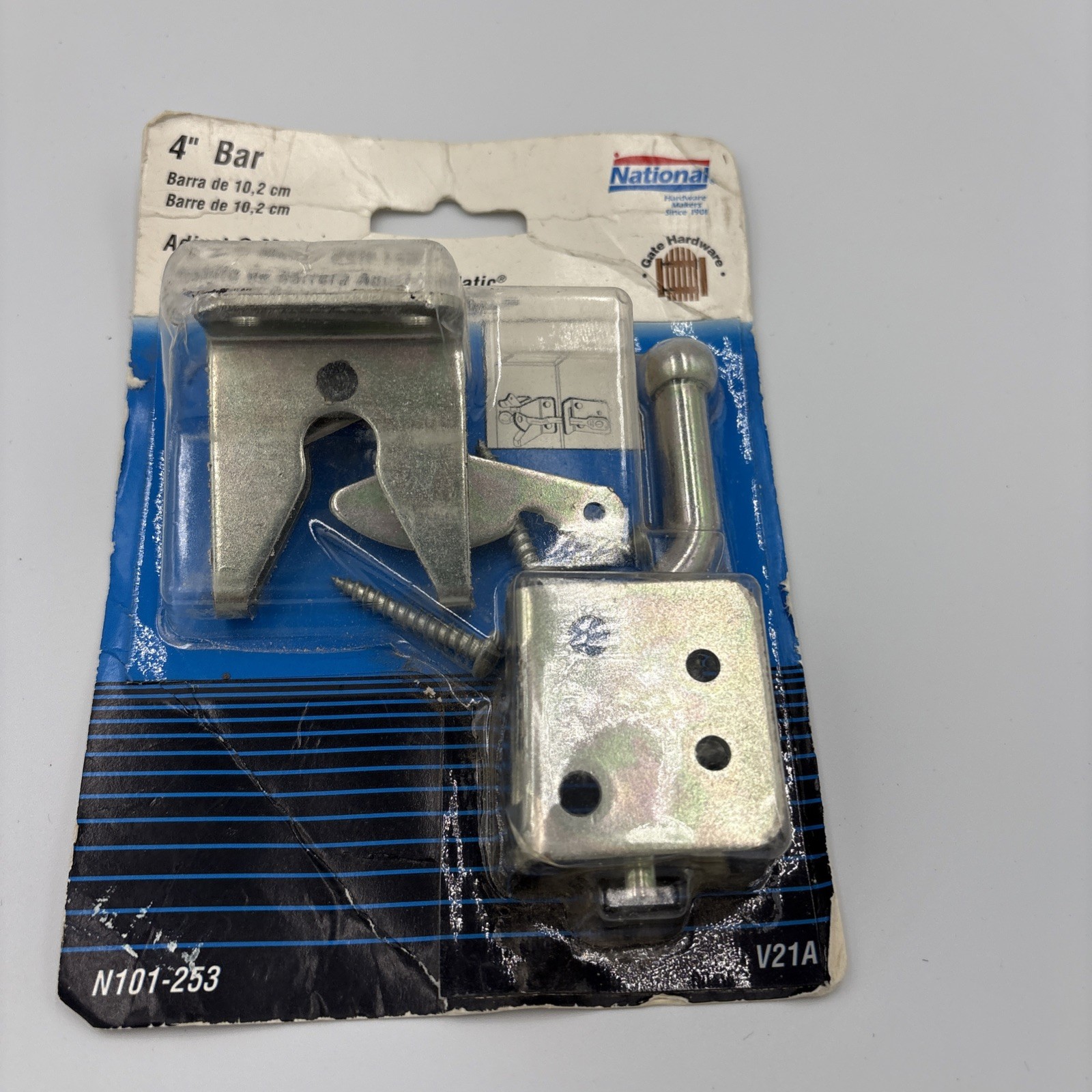 National ~ 4" Bar~Adjust-O-Matic Gate Latch~N101-253~V21A~Steel Zinc Plated~USA