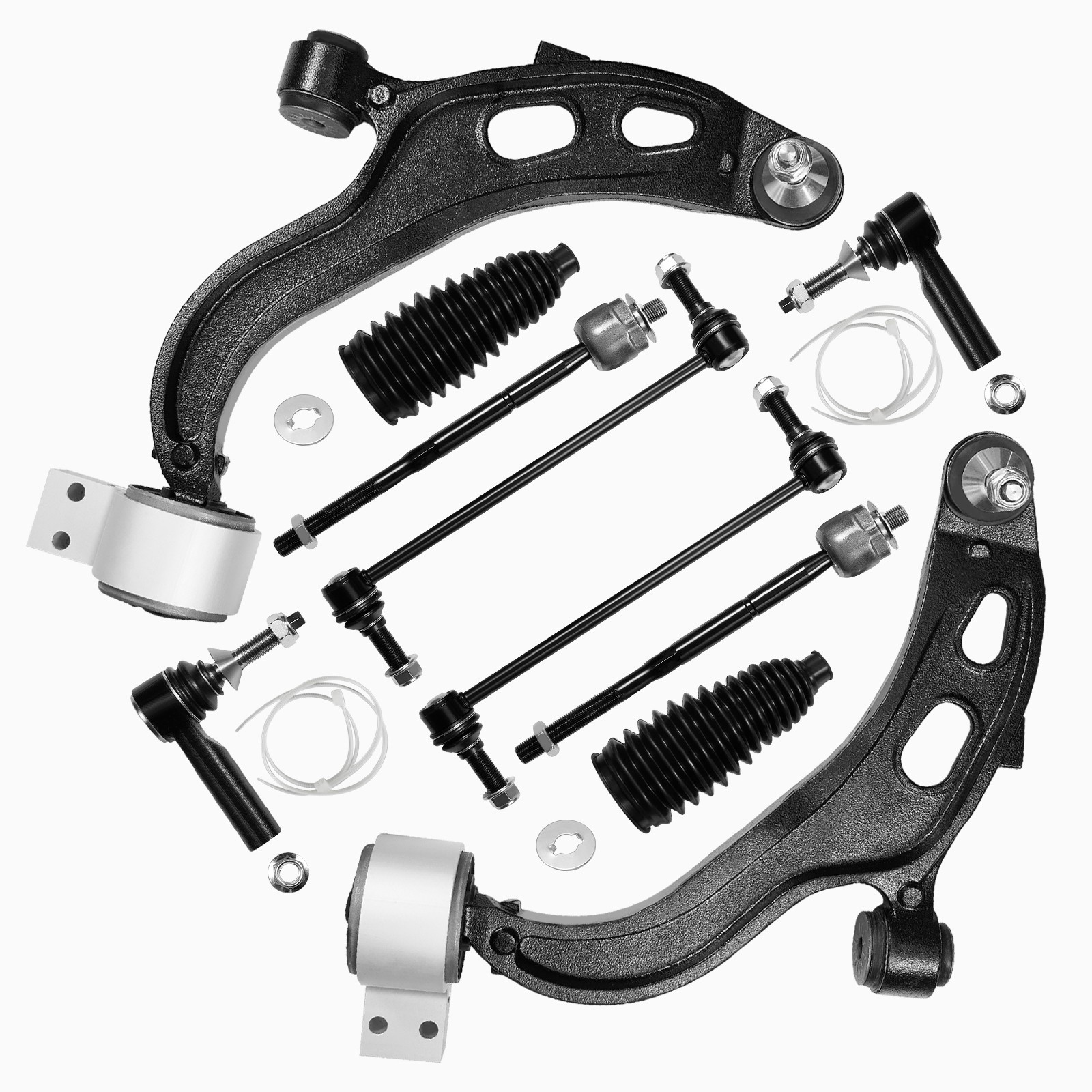Fits Ford Taurus and Lincoln MKS MKT Front Lower Control Arms Sway Bars Tie Rods