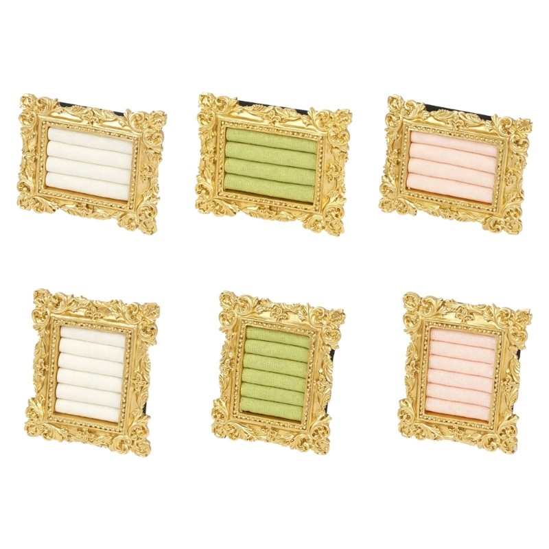 Vintage Ring Display Tray with Four Padded Rows for Vanity Counters