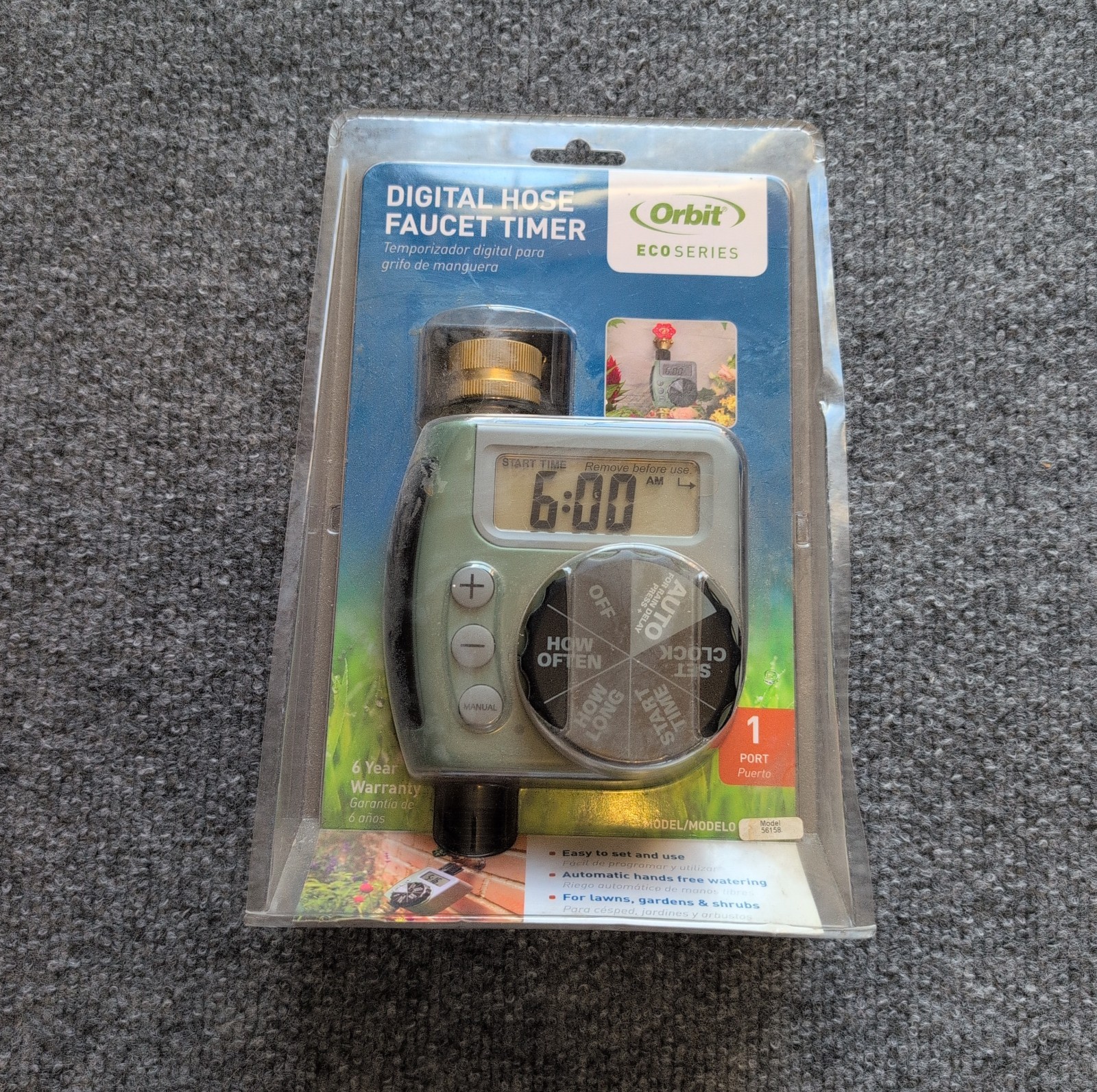 Orbit Single Port Digital Timer 56158 Programmable Water Hose Faucet NEW SEALED