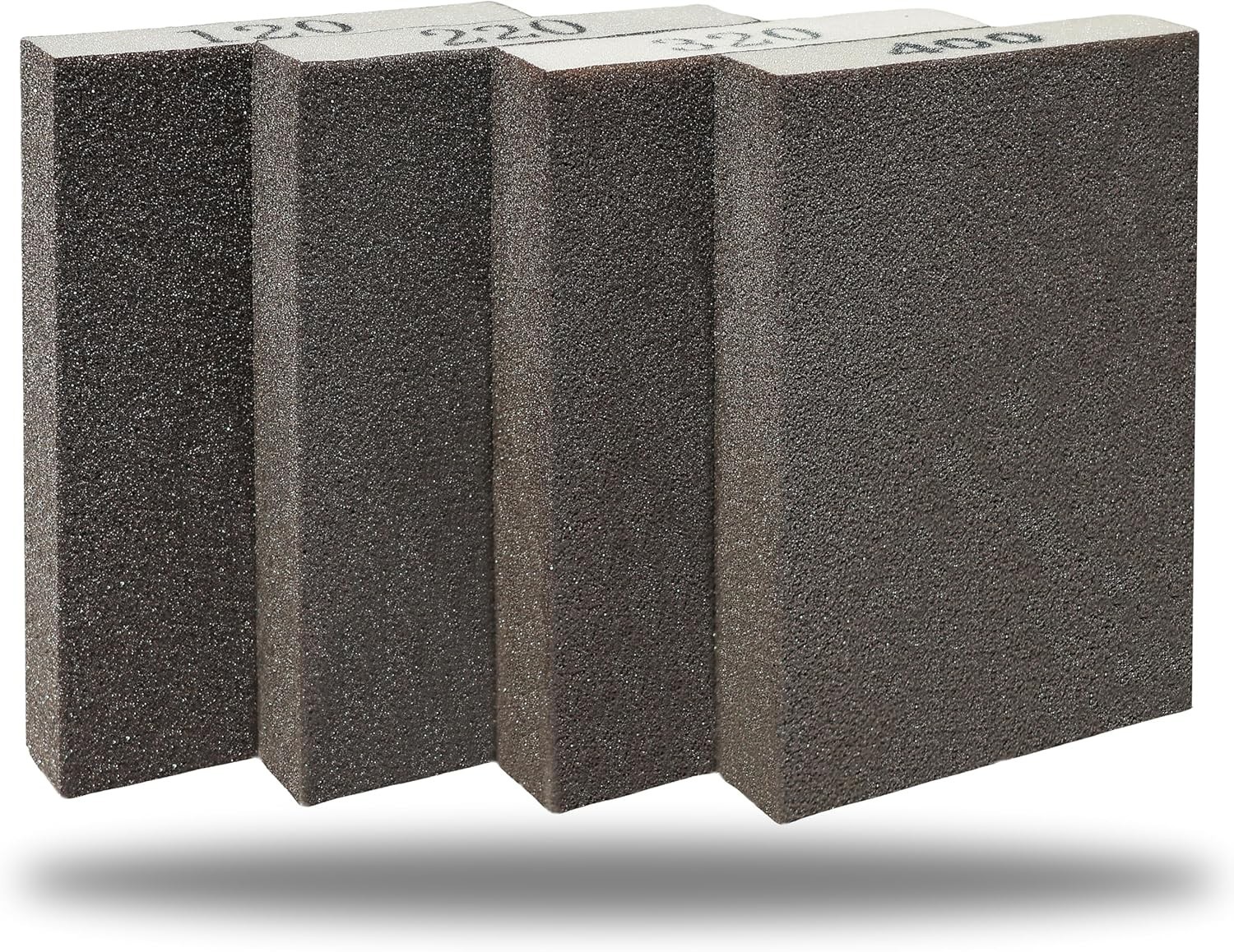 4 Pack Esponja Lijado Manual 120 - 400 Grano Bloque Lija Madera Metal Lavable