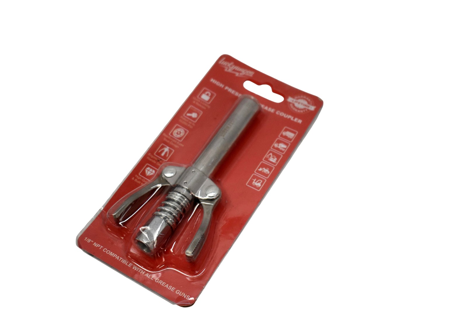 Luckywagon High Pressure Grease Gun Coupler 10000 PSI Locking Silver New Other