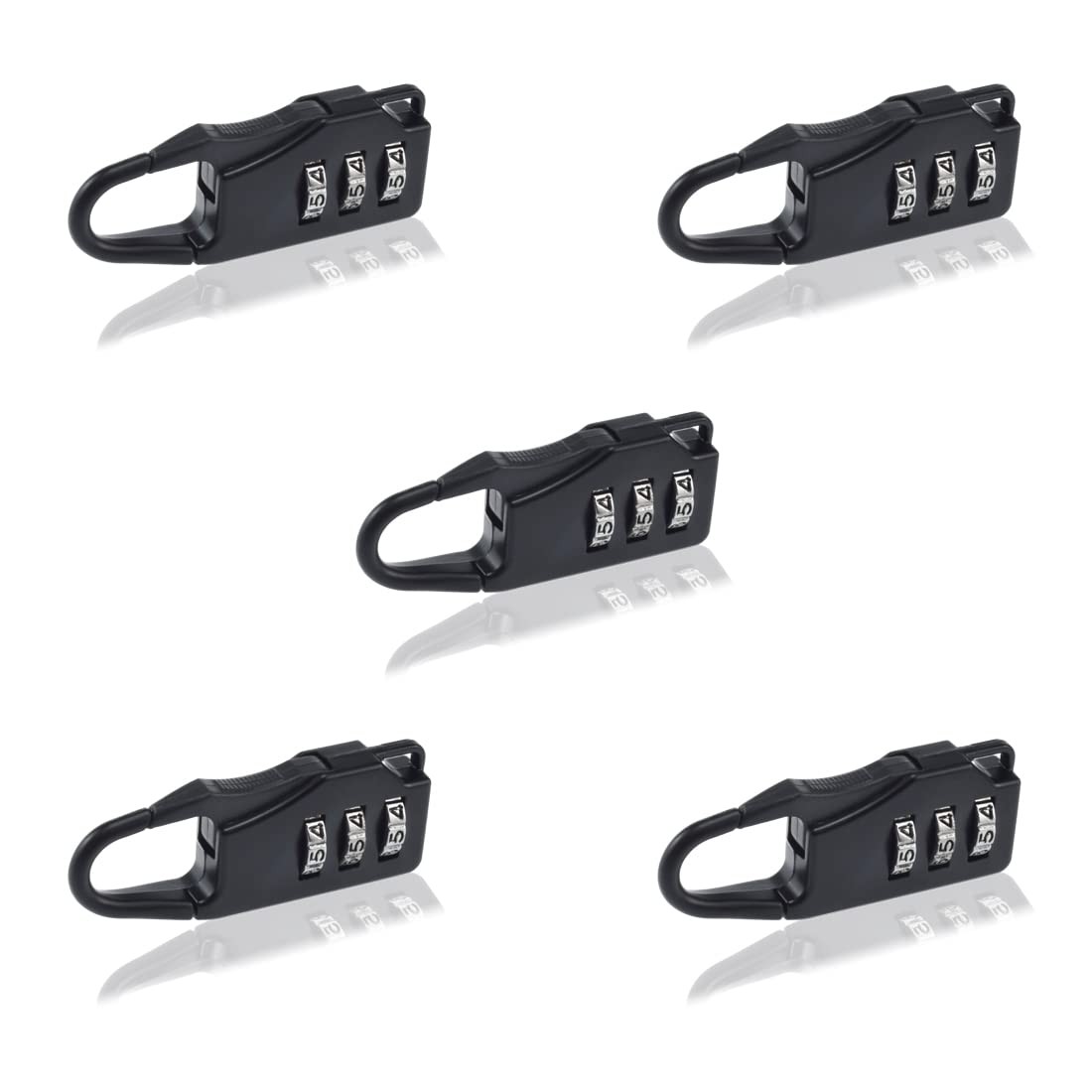 SDTC Tech 5 PCS Combination Luggage Lock Password Security Padlock Zinc Black