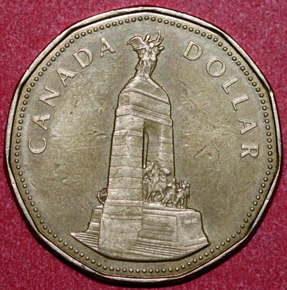 Canada  1994  Dollar  Elizabeth II, War Memorial - 26.4mm