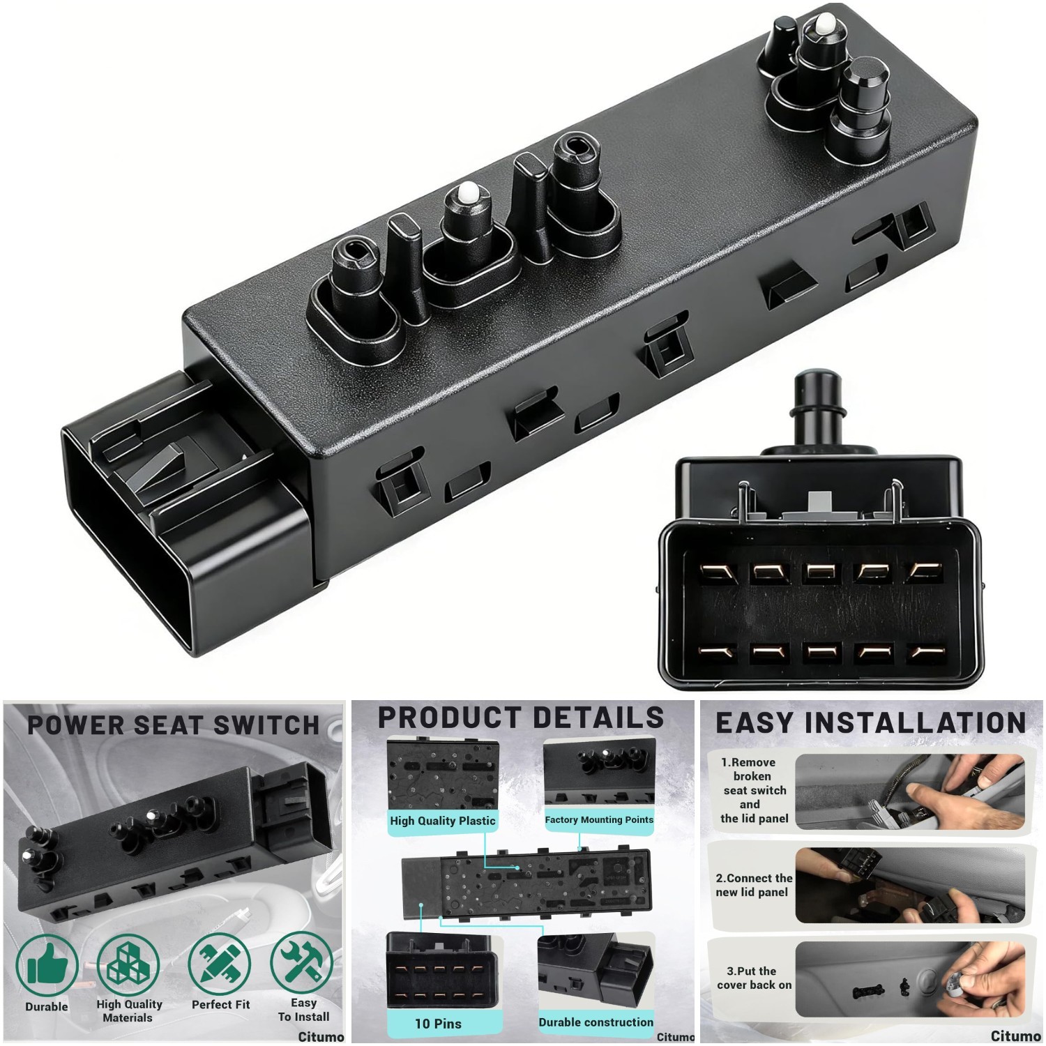 Upgrade Power Seat Switch Front Left Driver Side