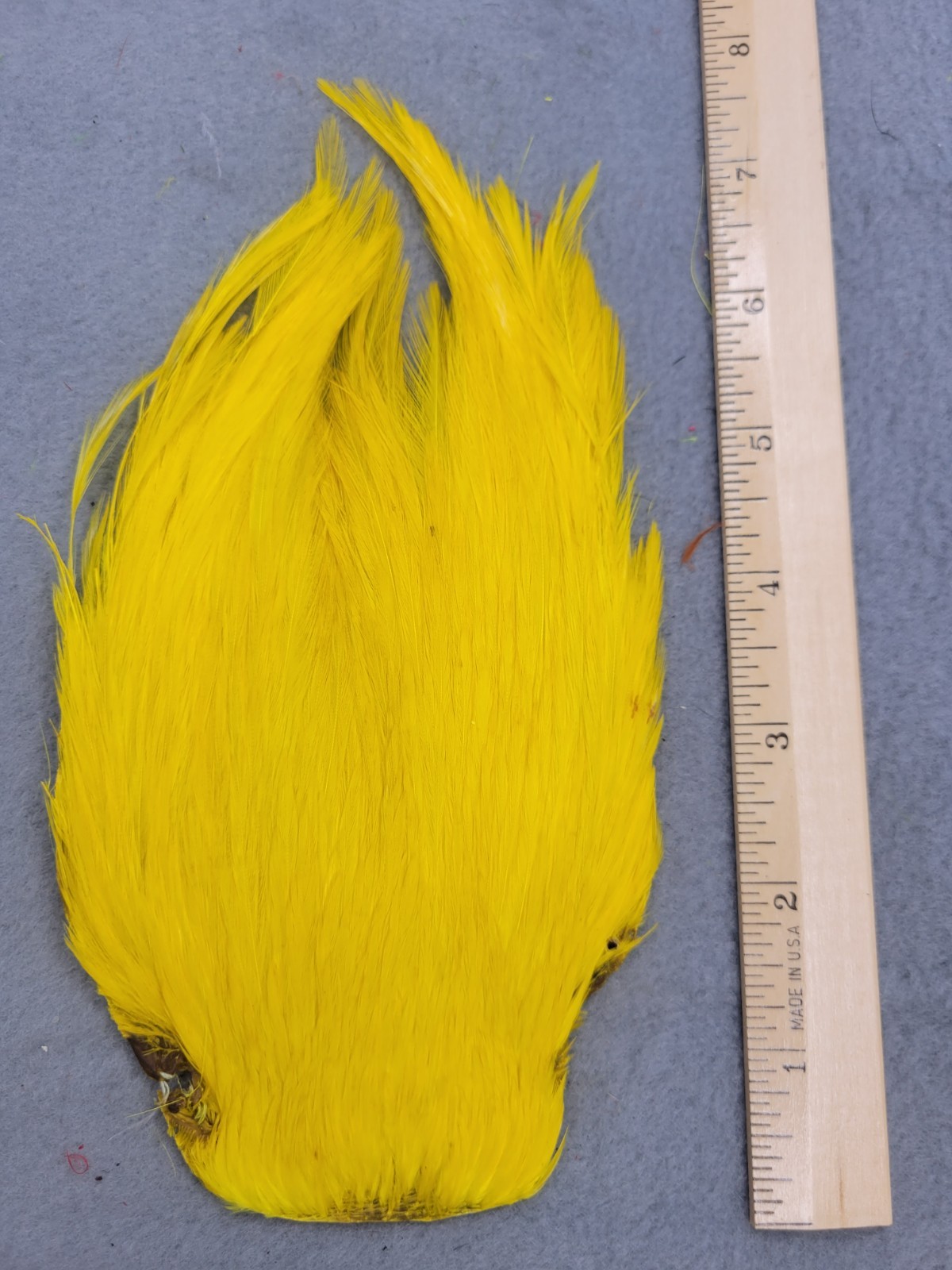 Lot 241,  Grade B,  DYED YELLOW India Rooster Streamer Neck Cape Feathers
