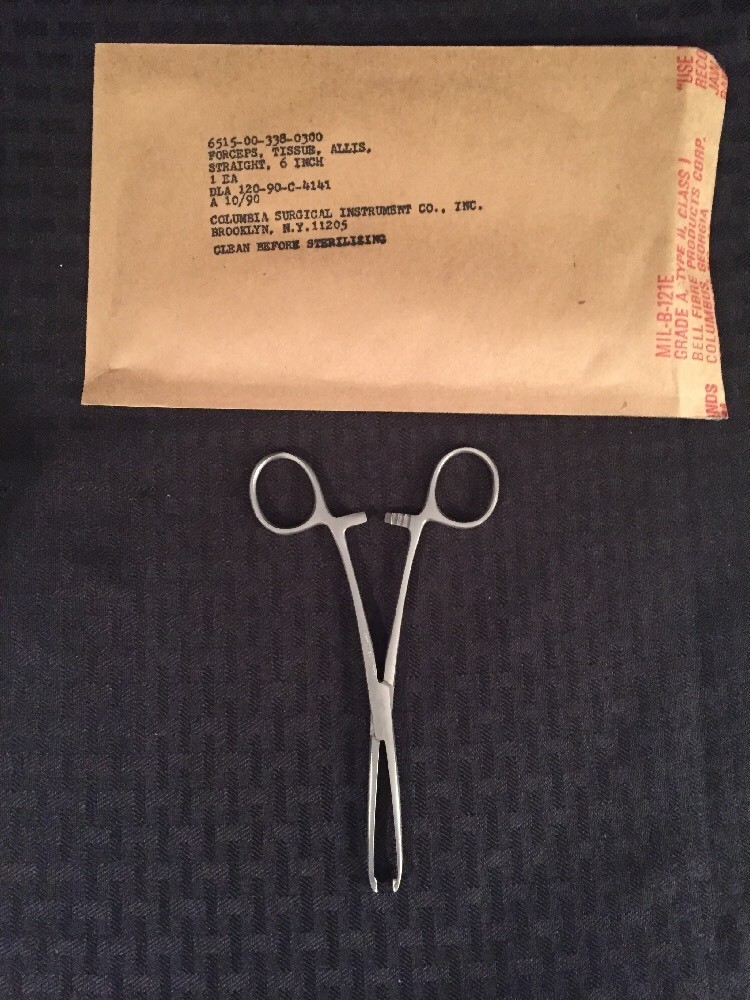 One NEW COLUMBIA Stainless Allis Tissue Forceps Straight 6"