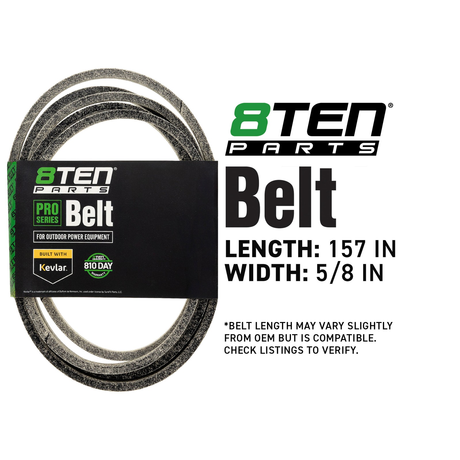 8TEN Blade Spindle Belt Kit for John Deere Ztrak Z910A Z920A M136194 48-Inch