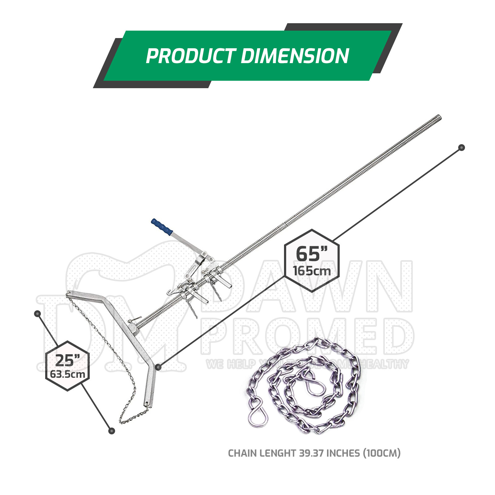 Calf Pulling 65" Diamond Puller Jack Cattle Calving Birthing Rod German Grade