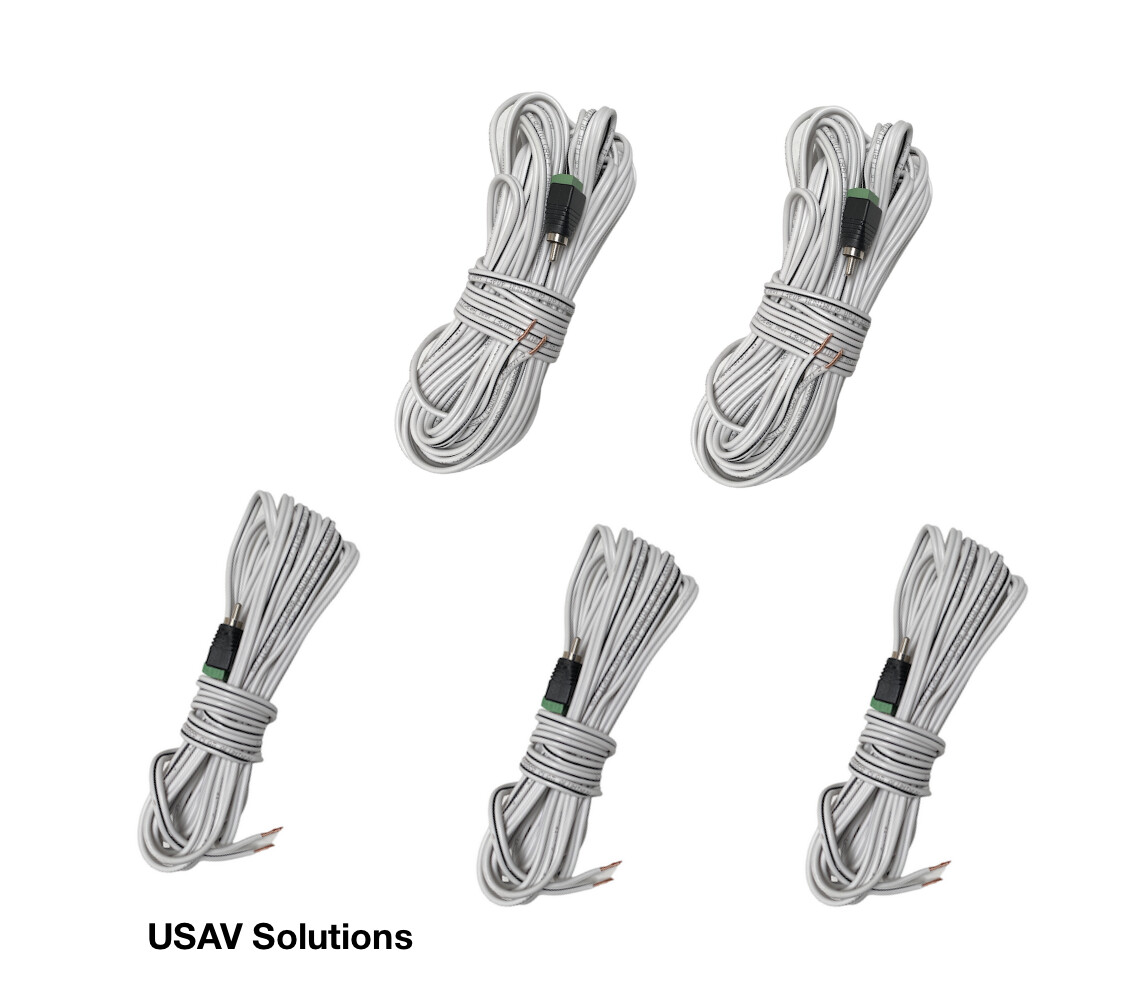Set of 5 - 16 Gauge Speaker  Cable for Bose Acoustimass  - RCA to Bare Wire