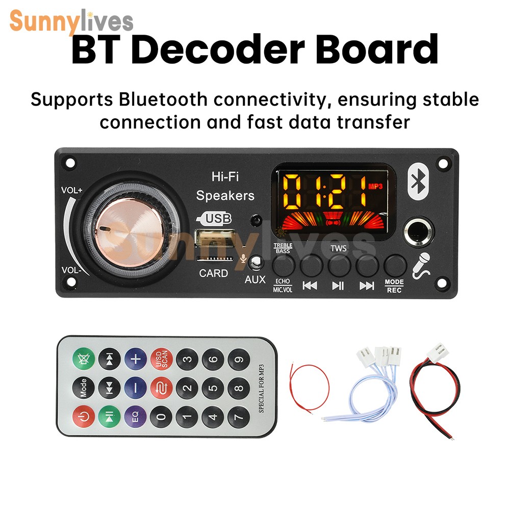 Car Audio MP3 Decoder MP3 Bluetooth Decoder Board TPA3116D2 Amplifier 2x50W+100W